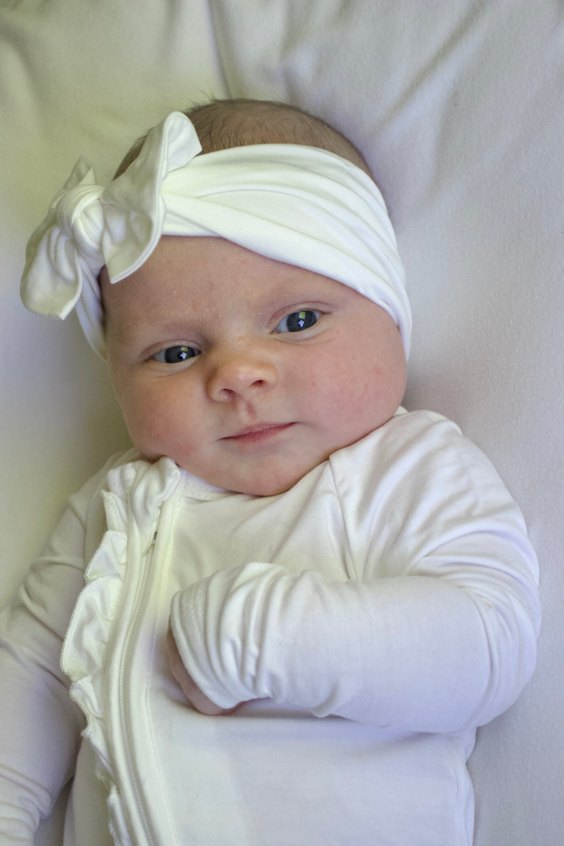 Ruffle - Footed Bamboo Baby Pajama with 2 Zipper – Soft & Breathable Sleepwear | White