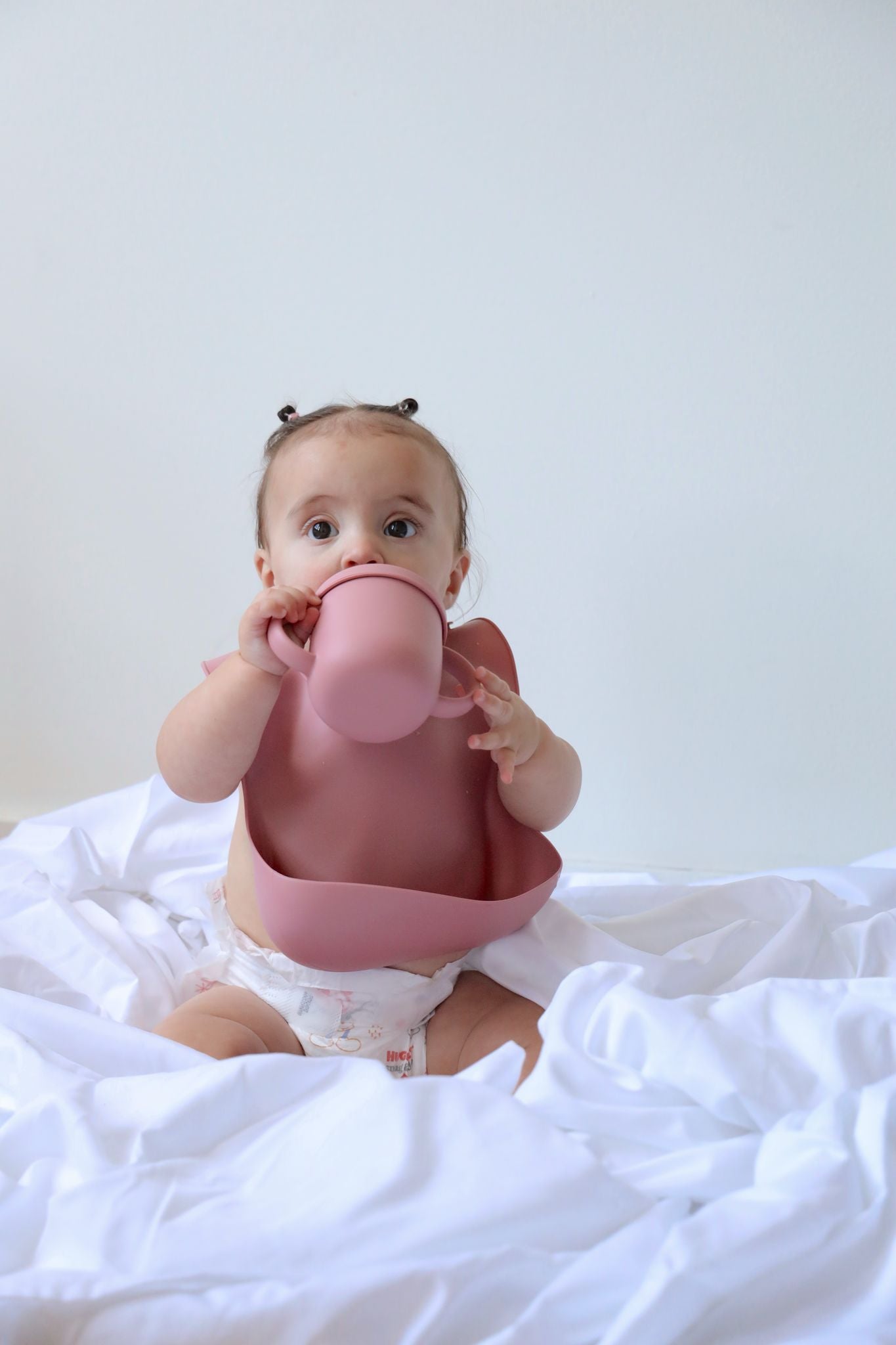 2-in-1 Silicone Training Cup – Dark Pink