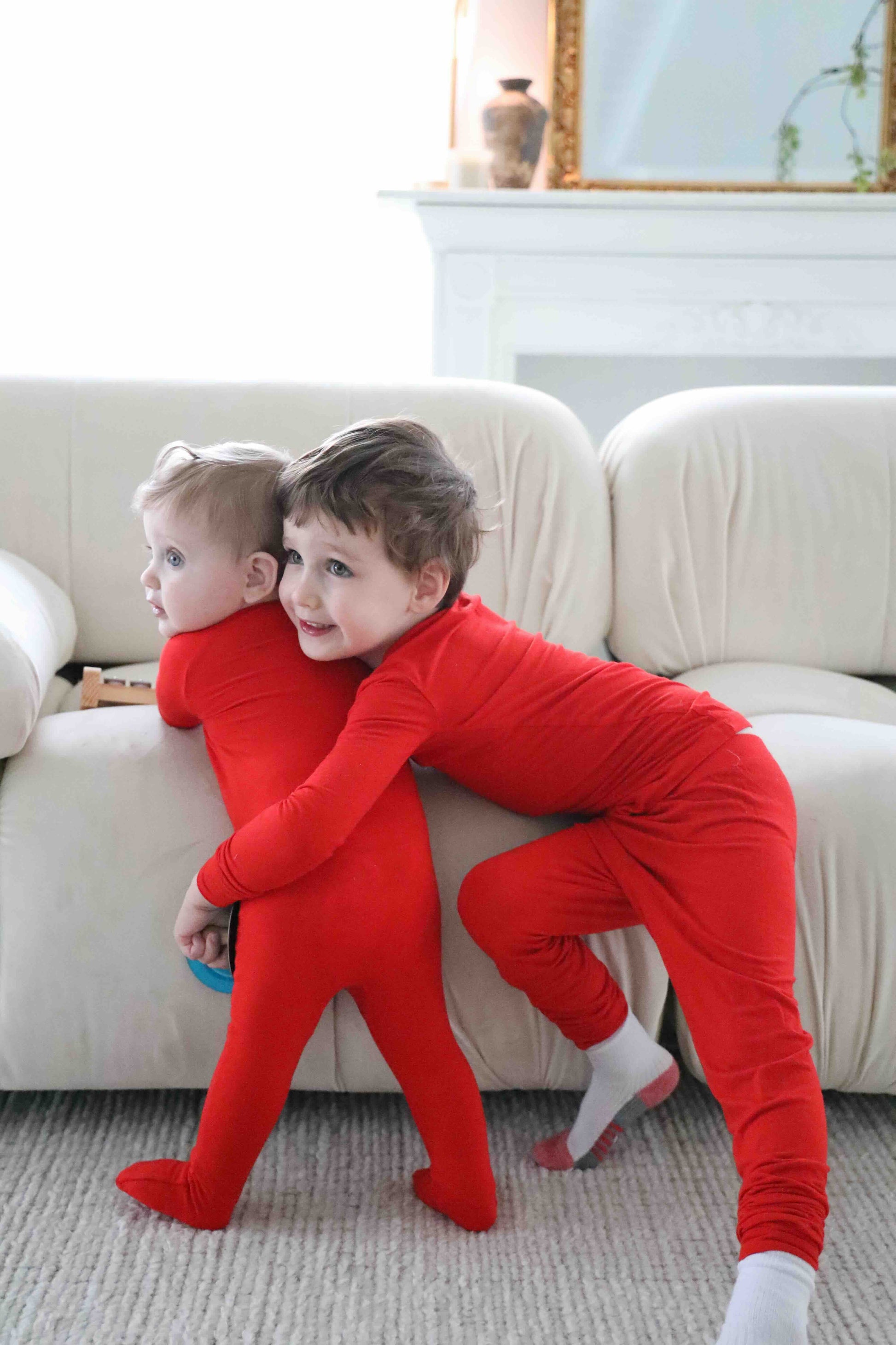 Bamboo Baby Pajama with 2 Zipper – Soft & Breathable Sleepwear | Cherry red