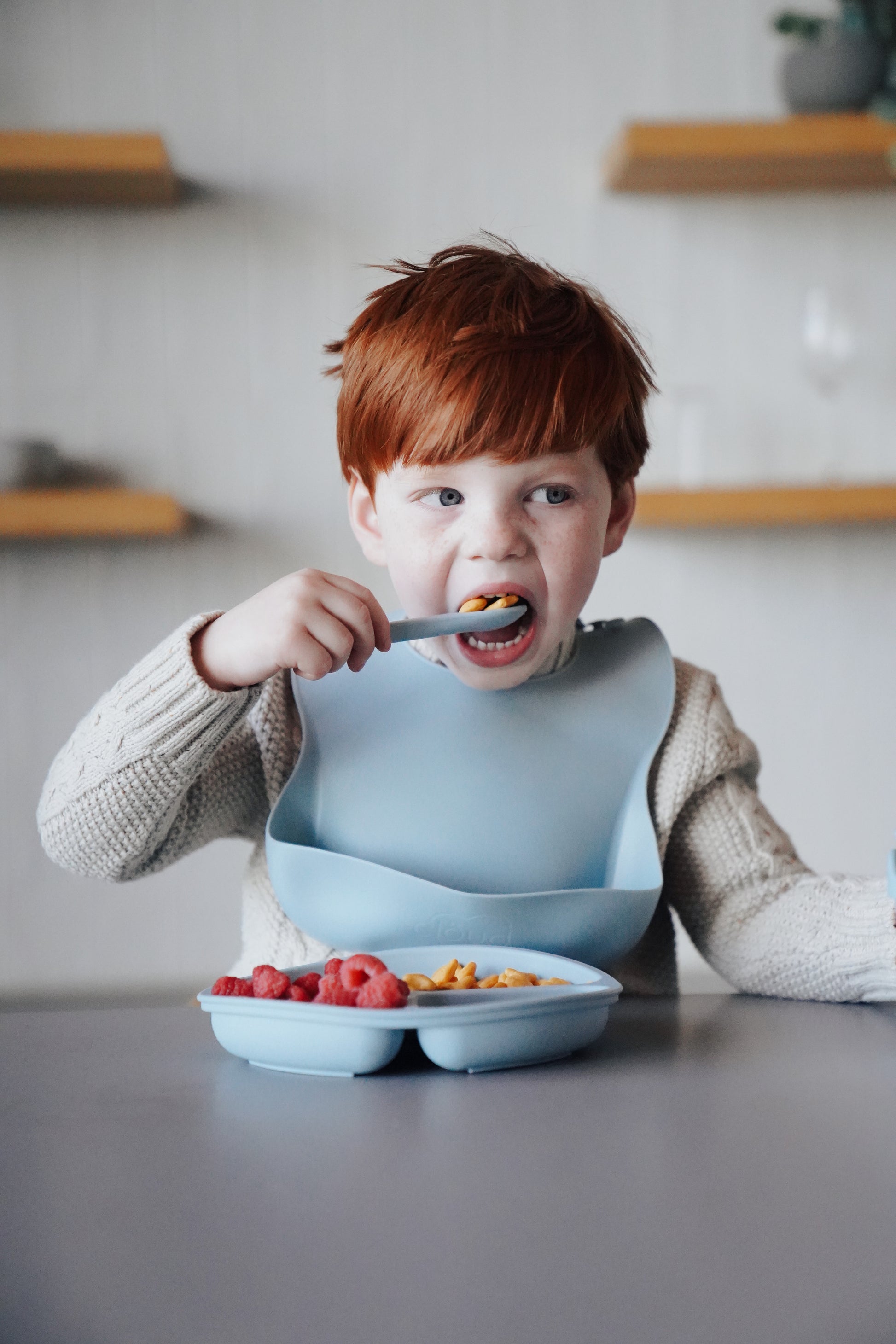 Silicone Baby Bib Baby Blue