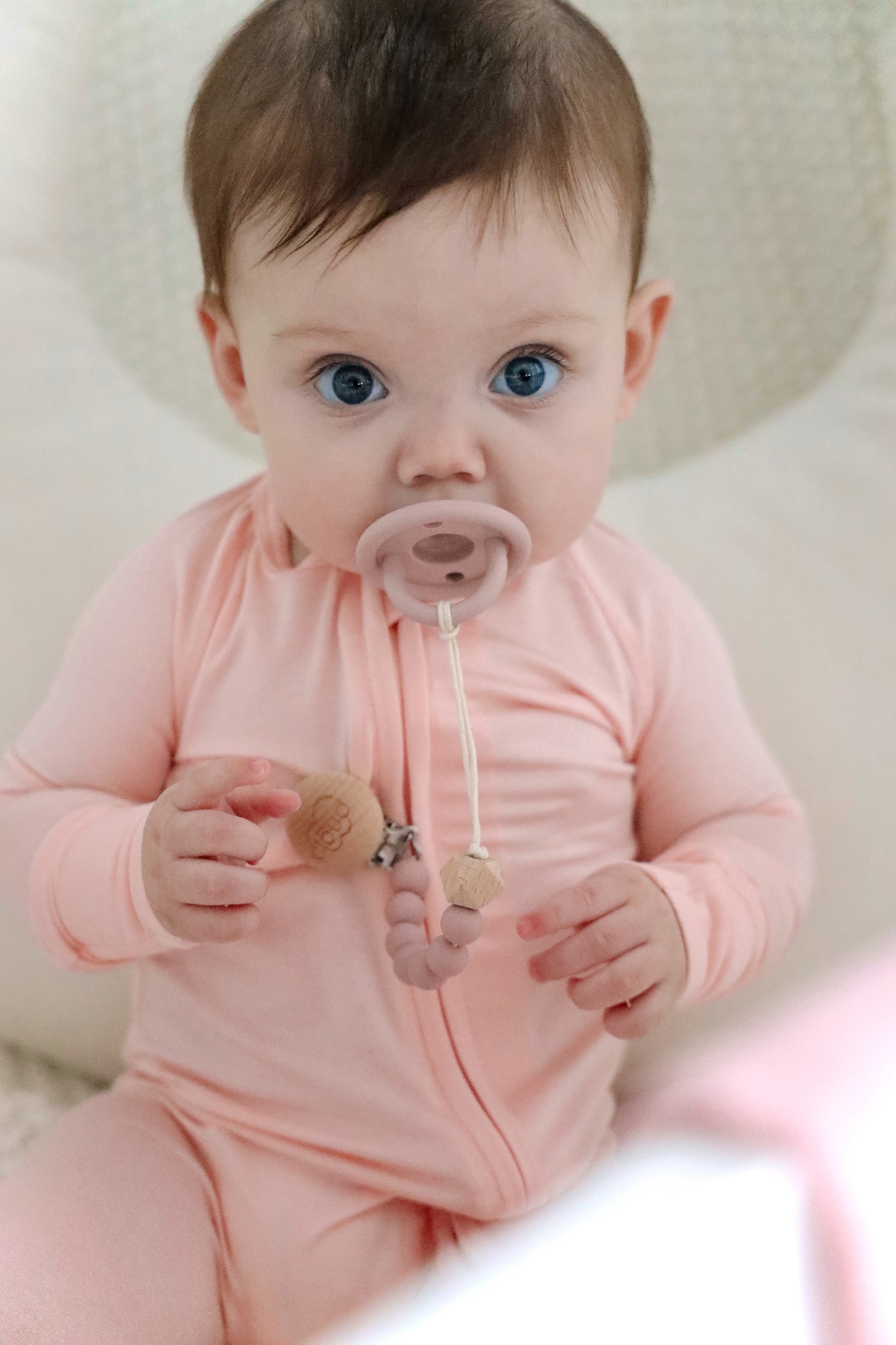 Bamboo Baby Pajama with 2 Zipper – Soft & Breathable Sleepwear - Baby Pink