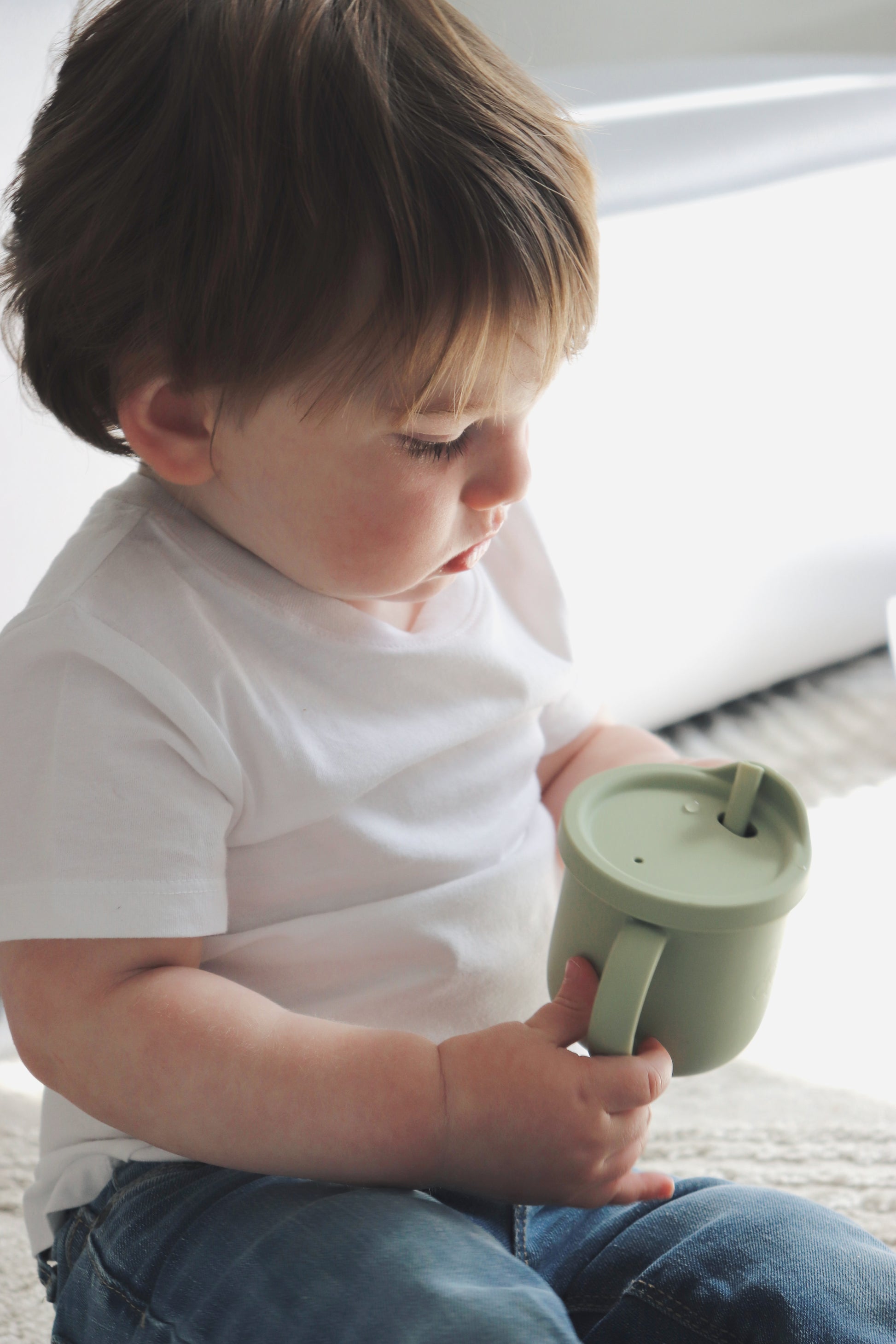 2-in-1 Silicone Training Cup – Green