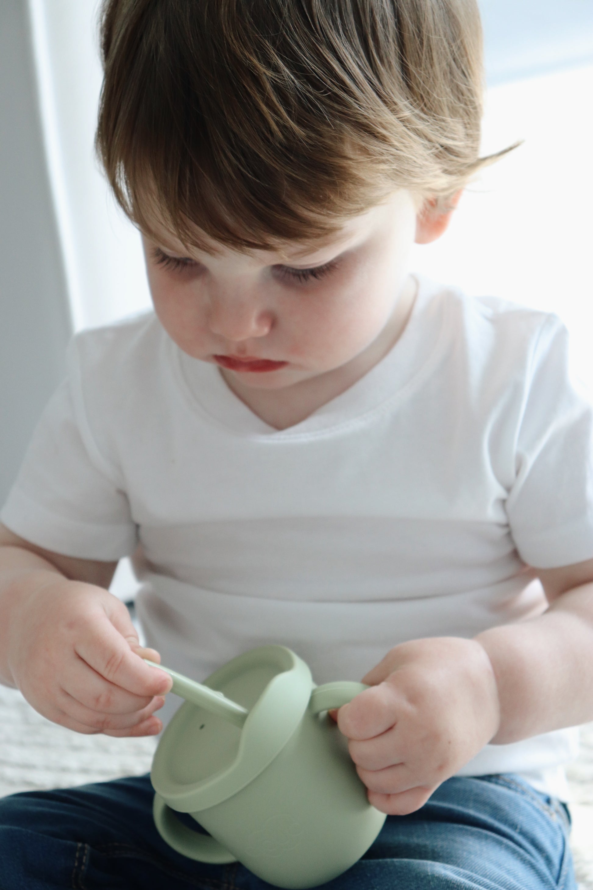 2-in-1 Silicone Training Cup – Green