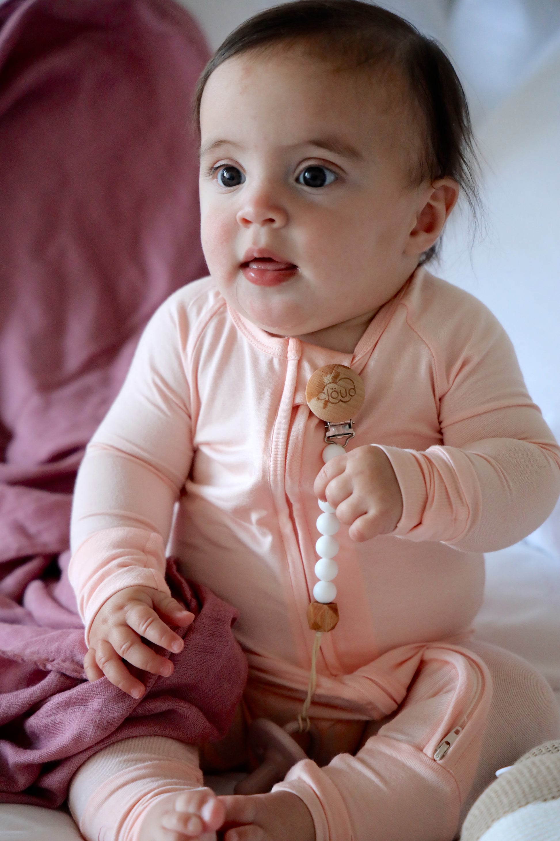 Bamboo Baby Pajama with 2 Zipper – Soft & Breathable Sleepwear - Baby Pink