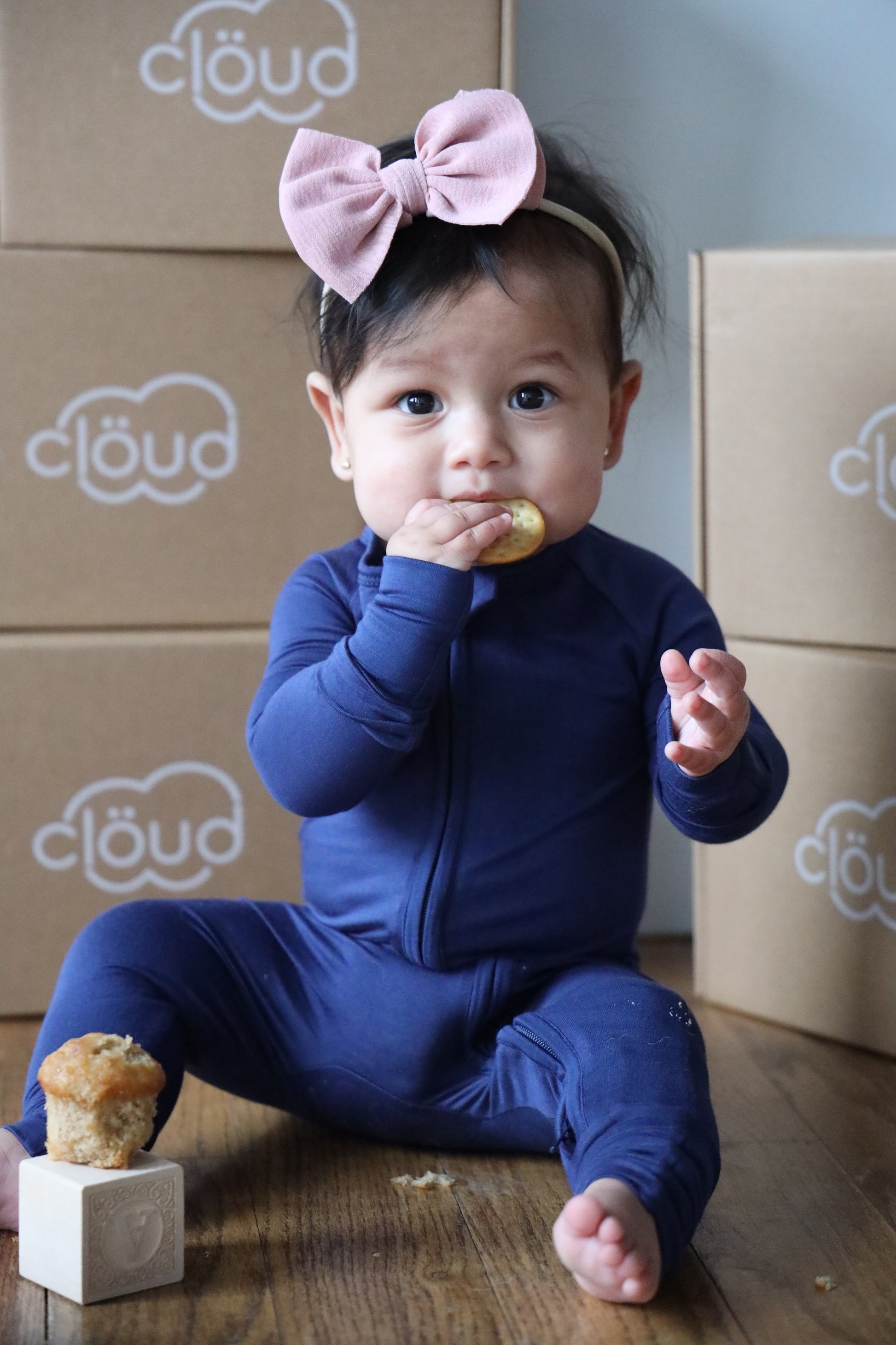 Bamboo Baby Pajama with 2 Zipper – Soft & Breathable Sleepwear | Navy Blue