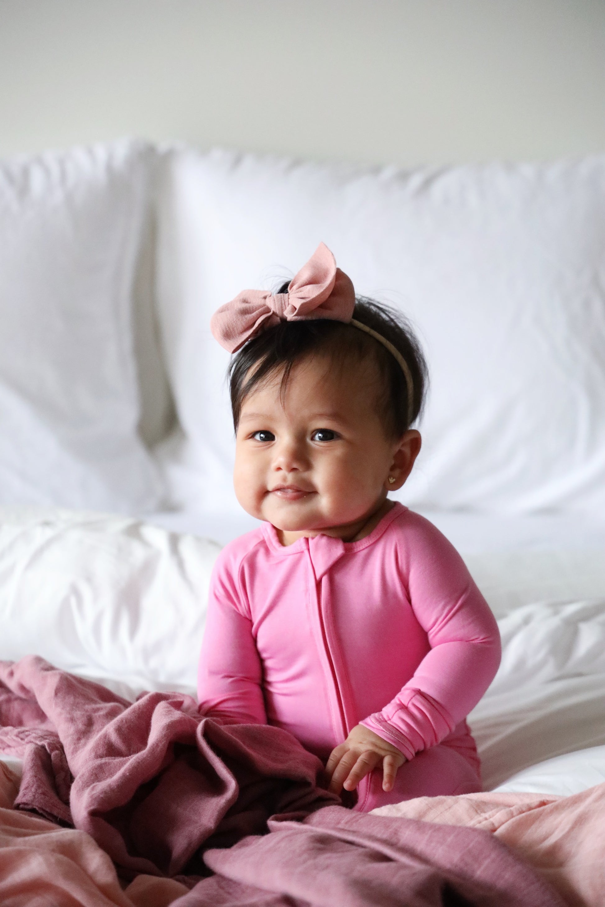 Bamboo Baby Pajama with 2 Zipper – Soft & Breathable Sleepwear | Barbie Pink