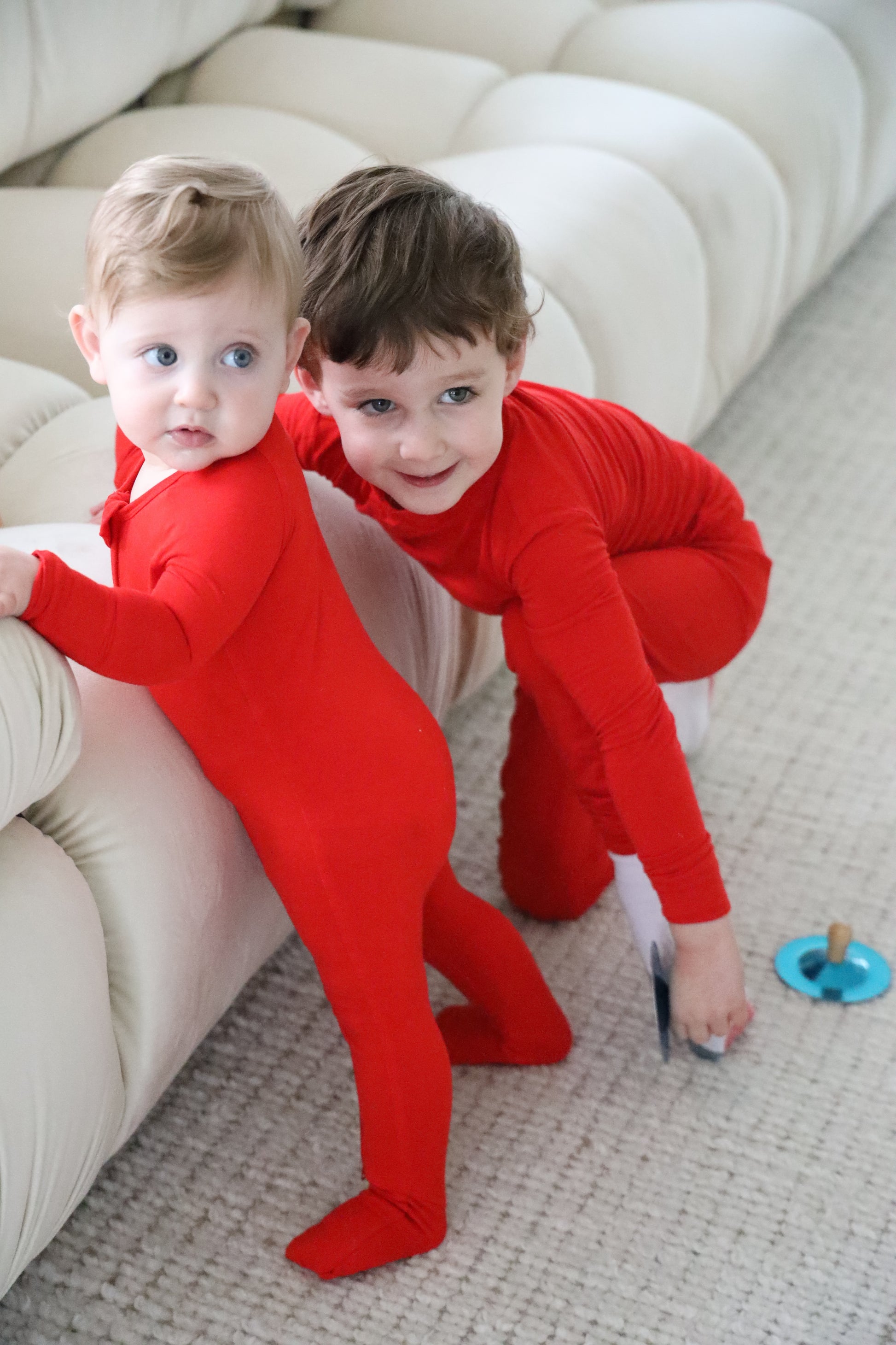 Bamboo Baby Pajama with 2 Zipper – Soft & Breathable Sleepwear | Cherry red
