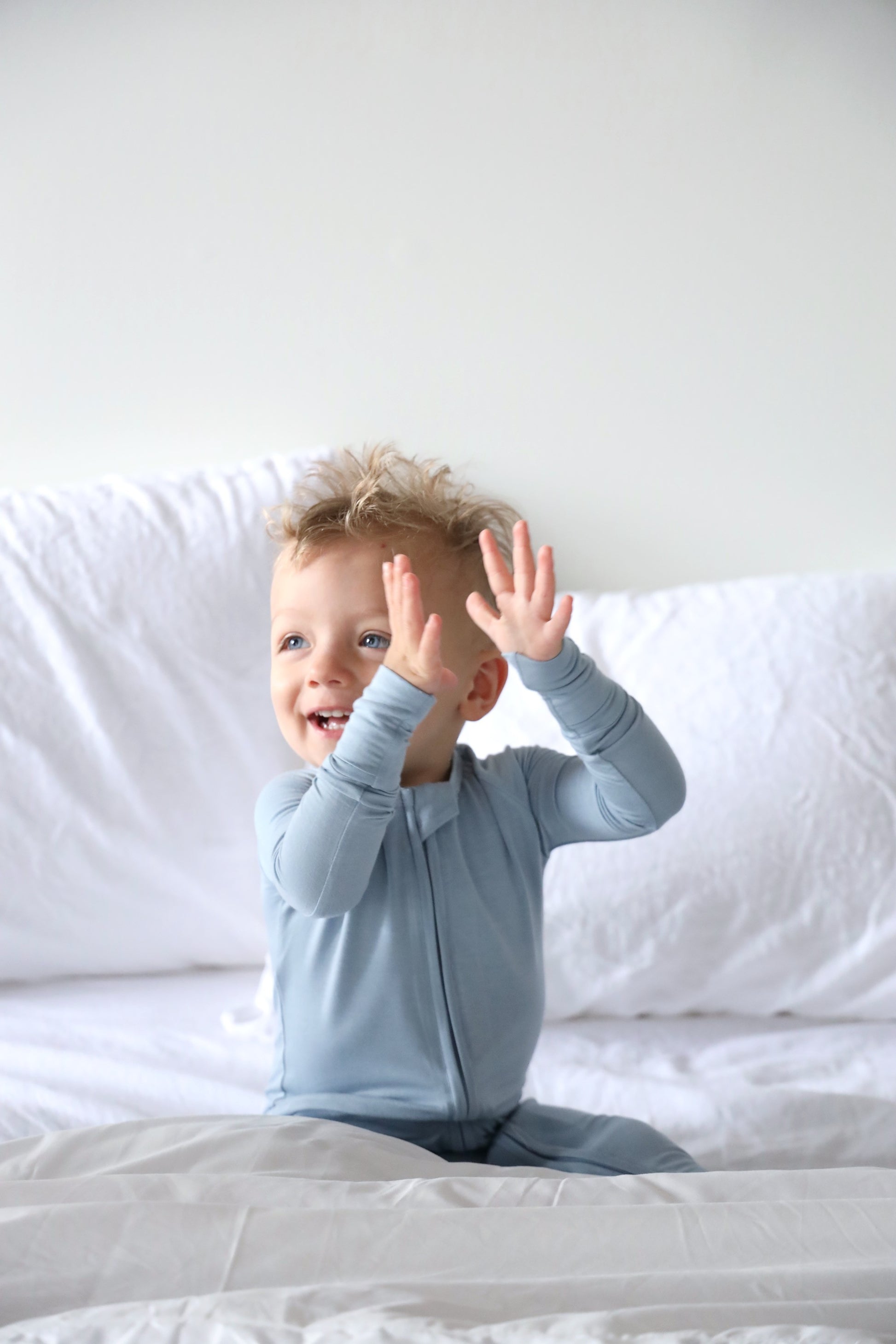 Bamboo Baby Pajama with 2 Zipper – Soft & Breathable Sleepwear - Dusty Blue