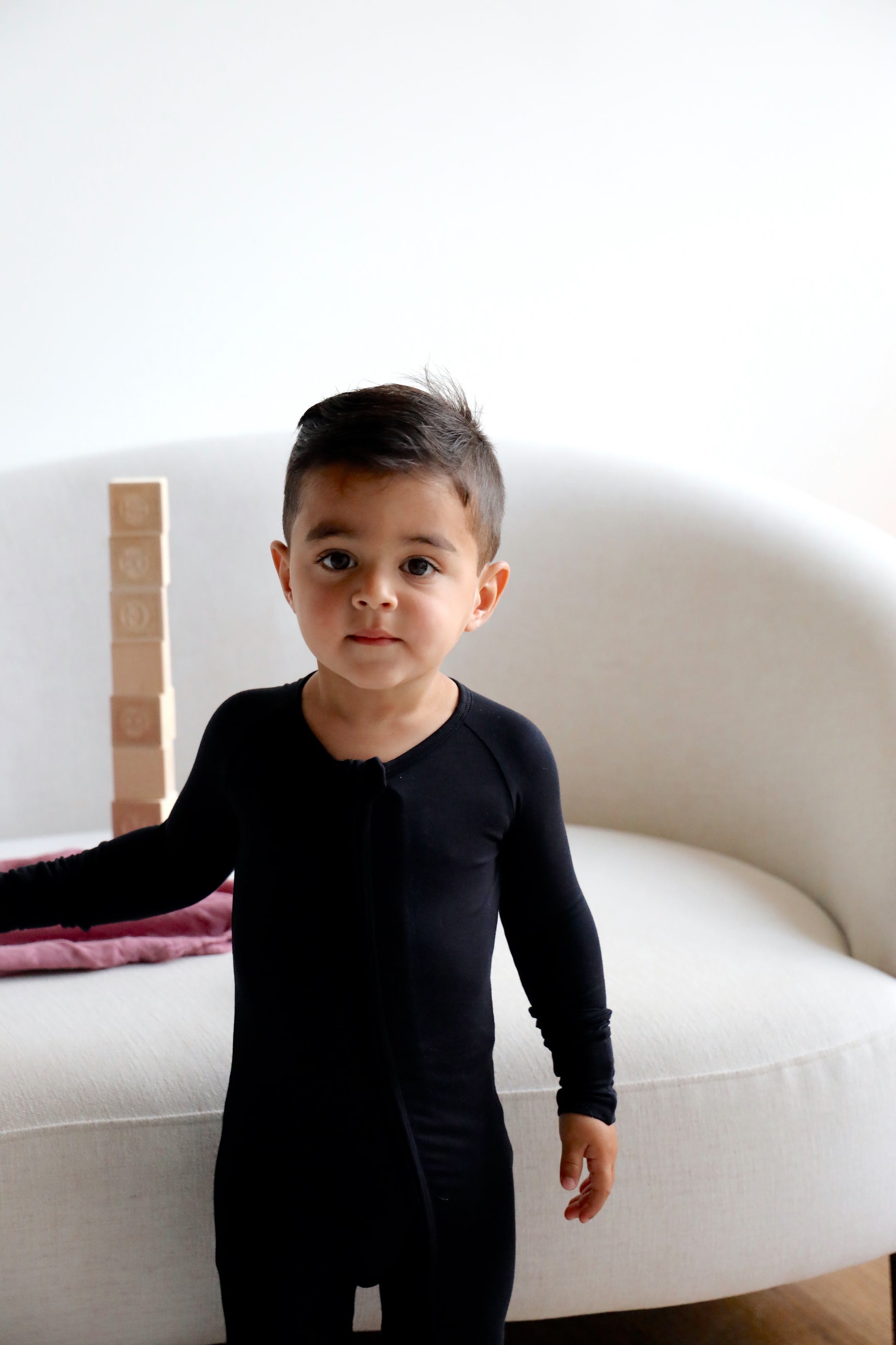 Bamboo Baby Pajama with 2 Zipper – Soft & Breathable Sleepwear | Black