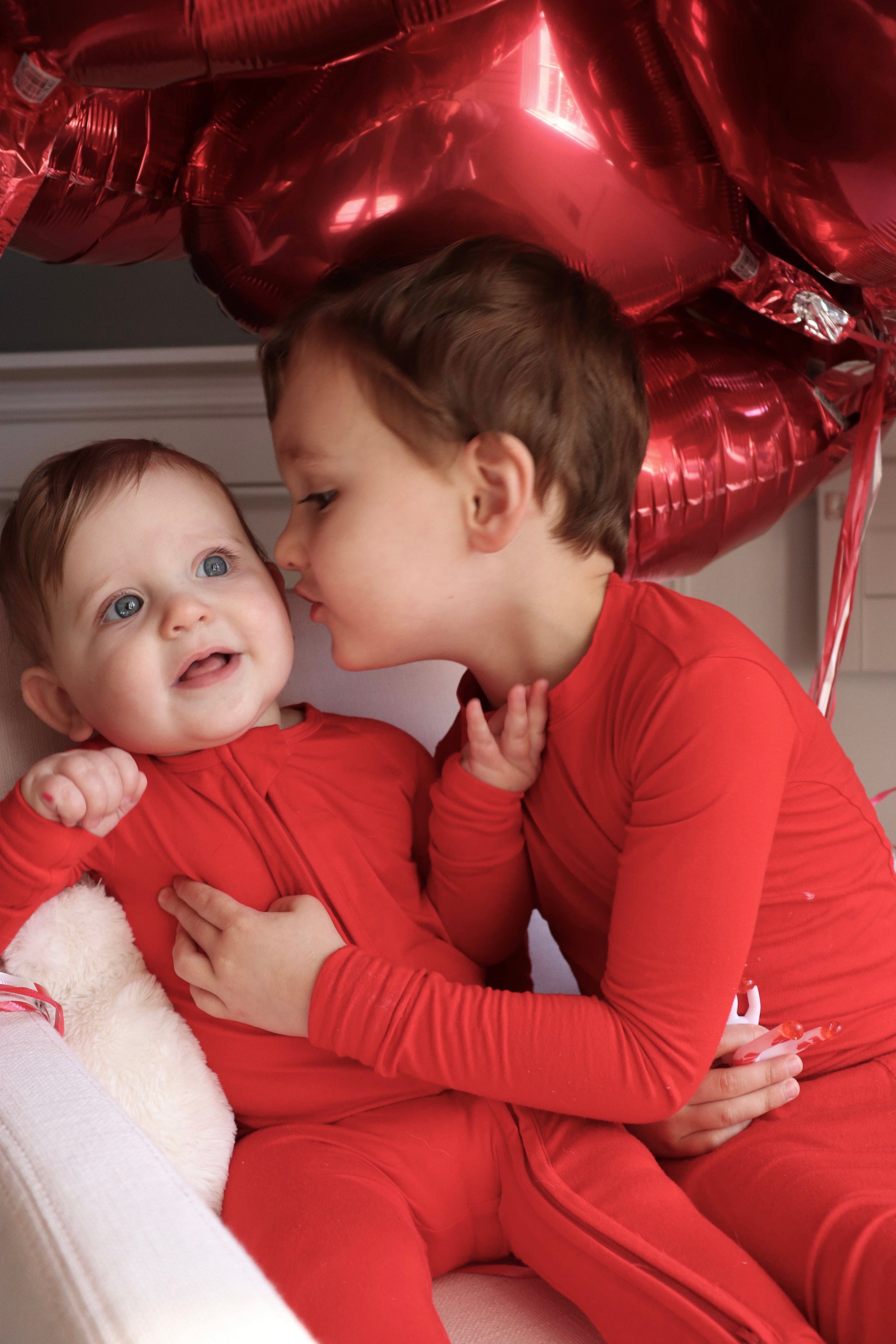 Bamboo Baby Pajama with 2 Zipper – Soft & Breathable Sleepwear | Cherry red