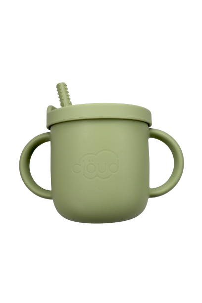 2-in-1 Silicone Training Cup – Green