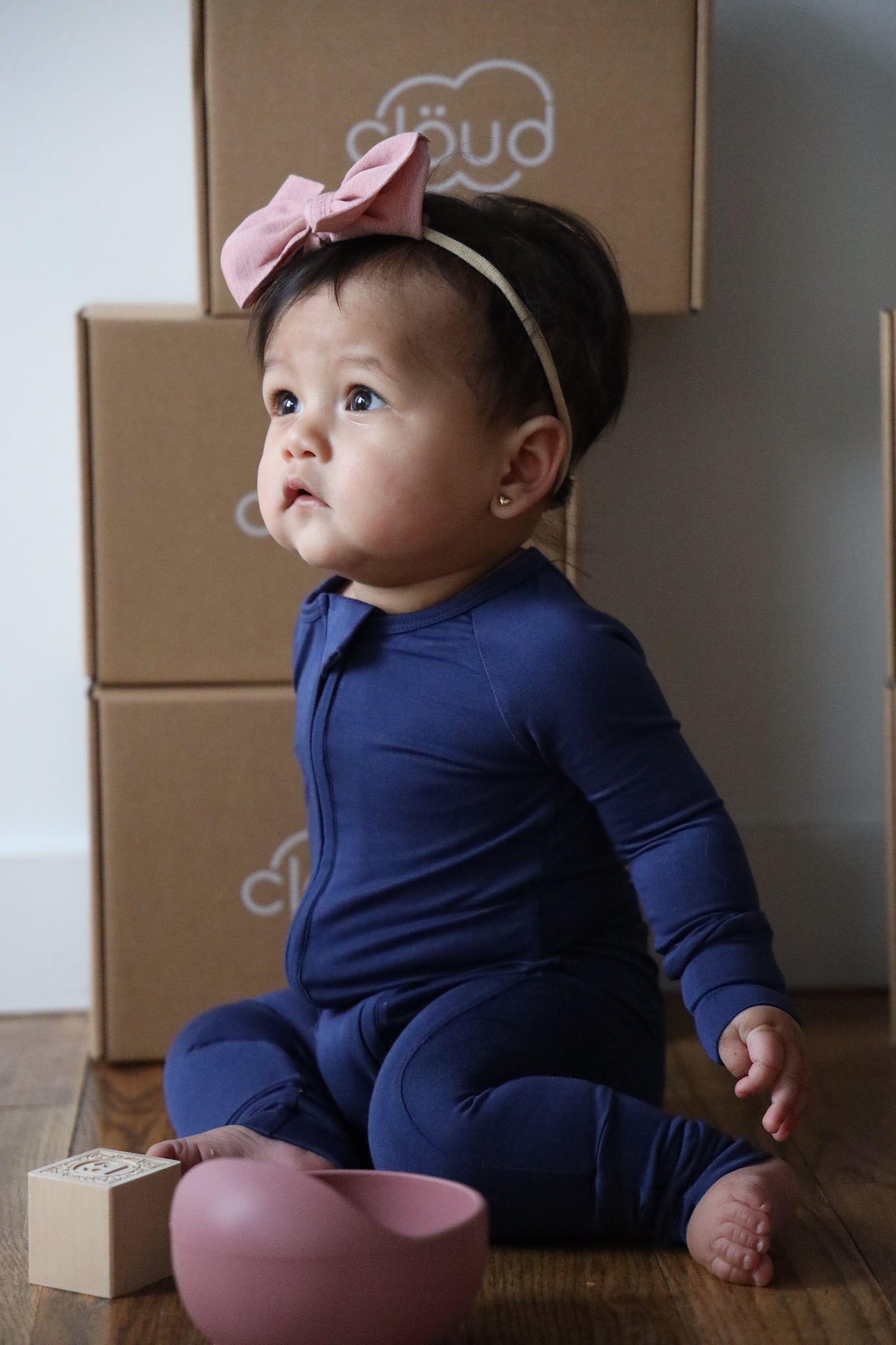 Bamboo Baby Pajama with 2 Zipper – Soft & Breathable Sleepwear | Navy Blue
