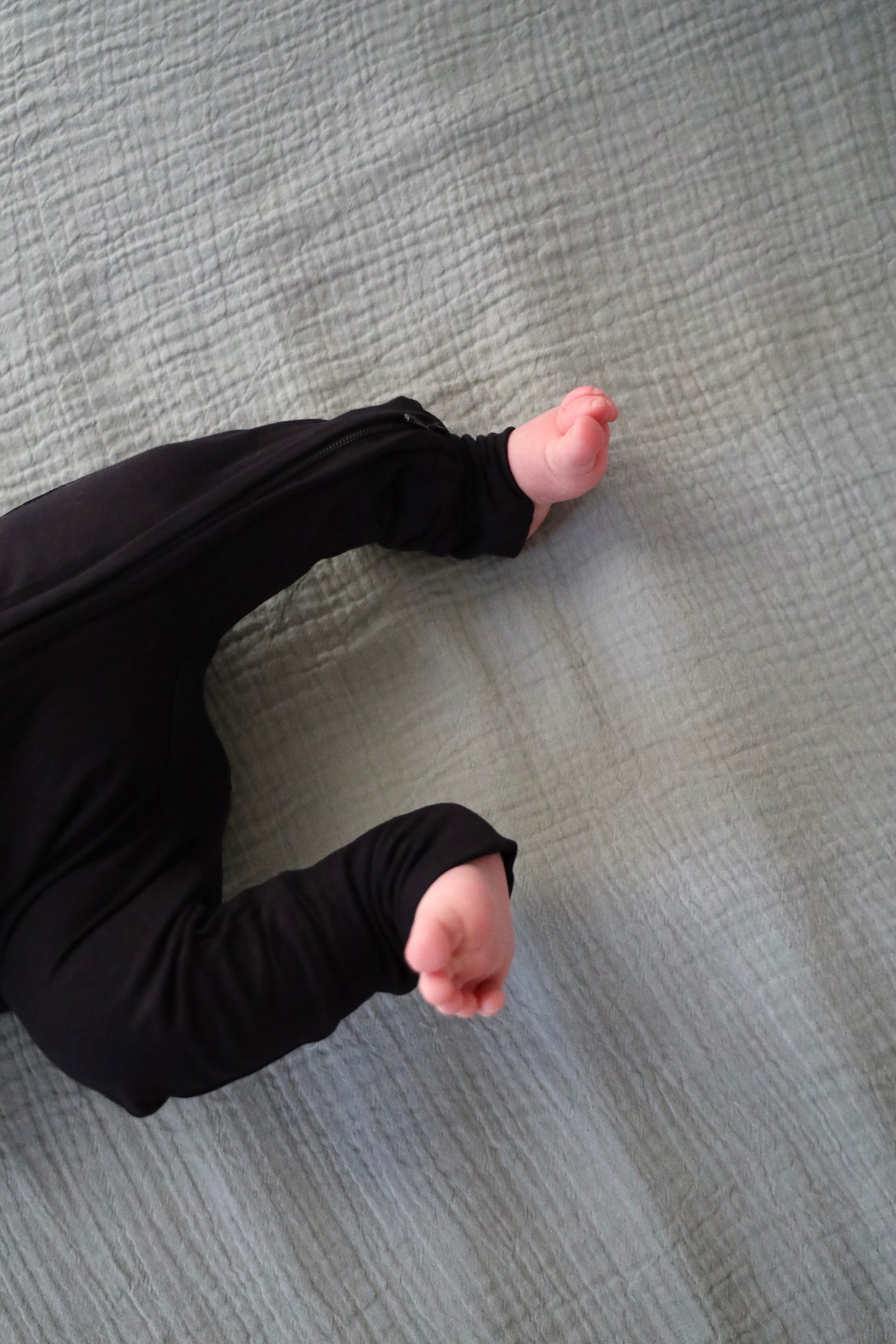 Bamboo Baby Pajama with 2 Zipper – Soft & Breathable Sleepwear | Black