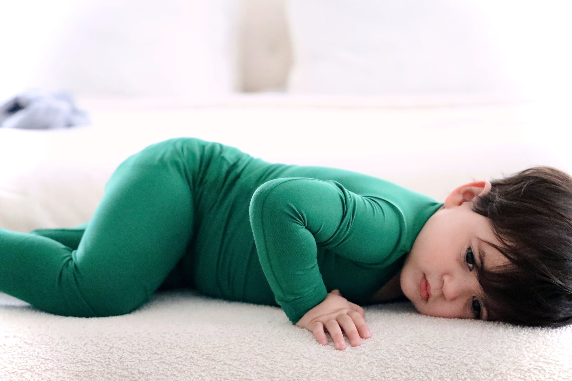 Bamboo Baby Pajama with 2 Zipper – Soft & Breathable Sleepwear | Deep Green