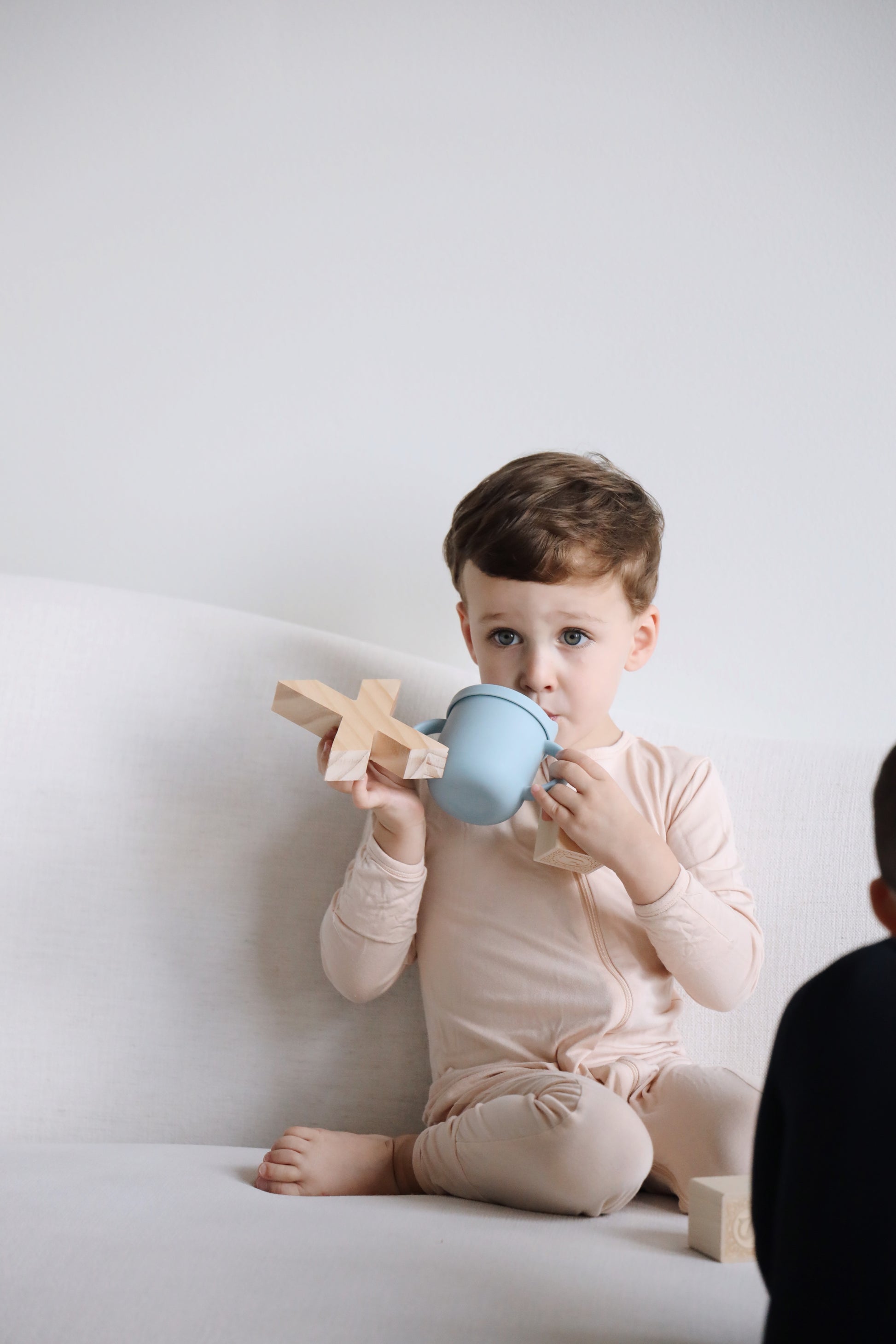 2-in-1 Silicone Training Cup – Baby Blue