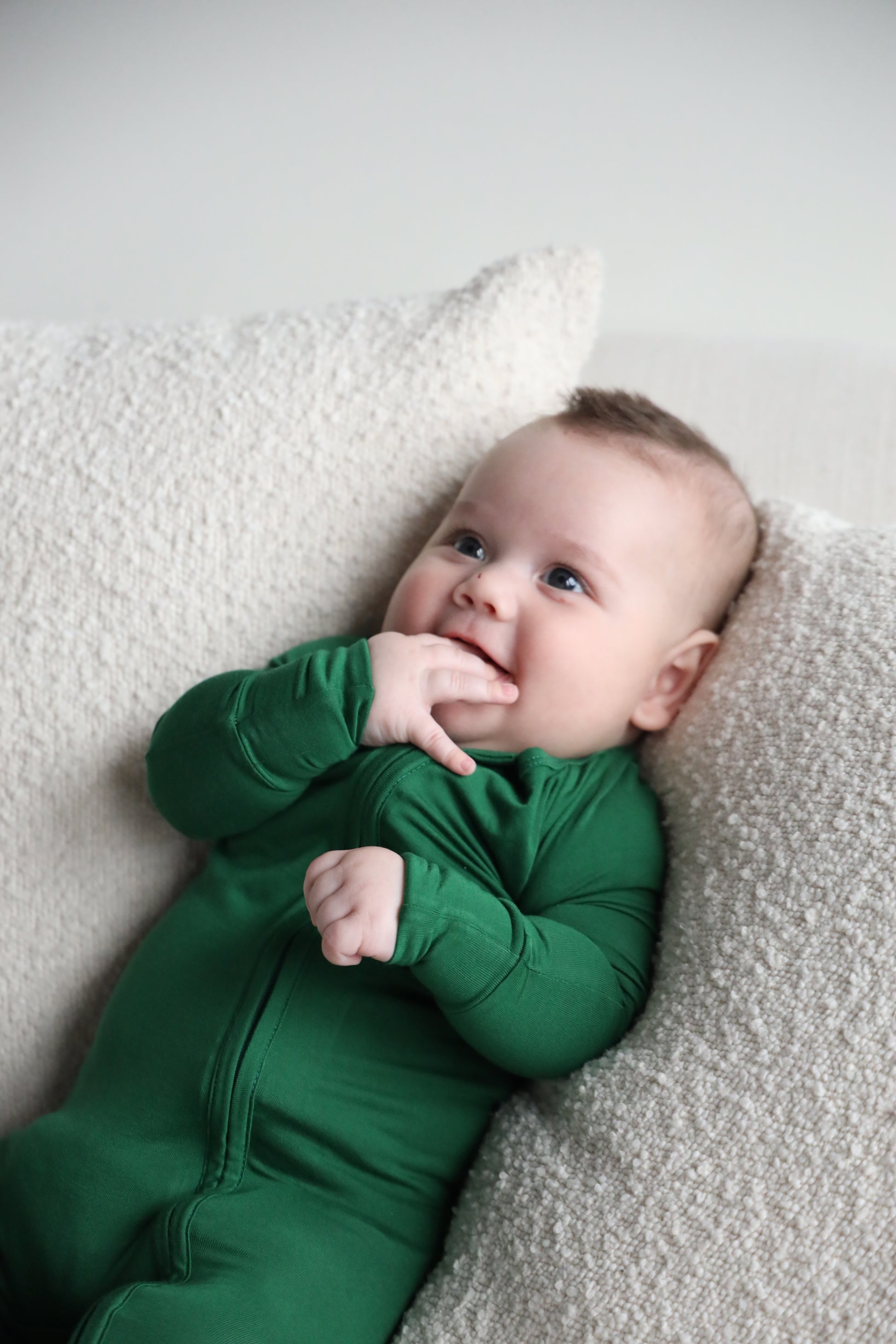 Bamboo Baby Pajama with 2 Zipper – Soft & Breathable Sleepwear | Deep Green