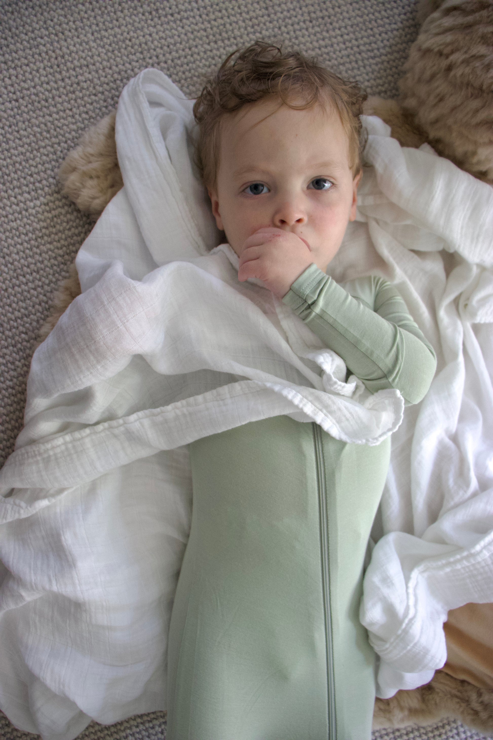 Bamboo Baby Pajama with 2 Zipper – Soft & Breathable Sleepwear | Light green