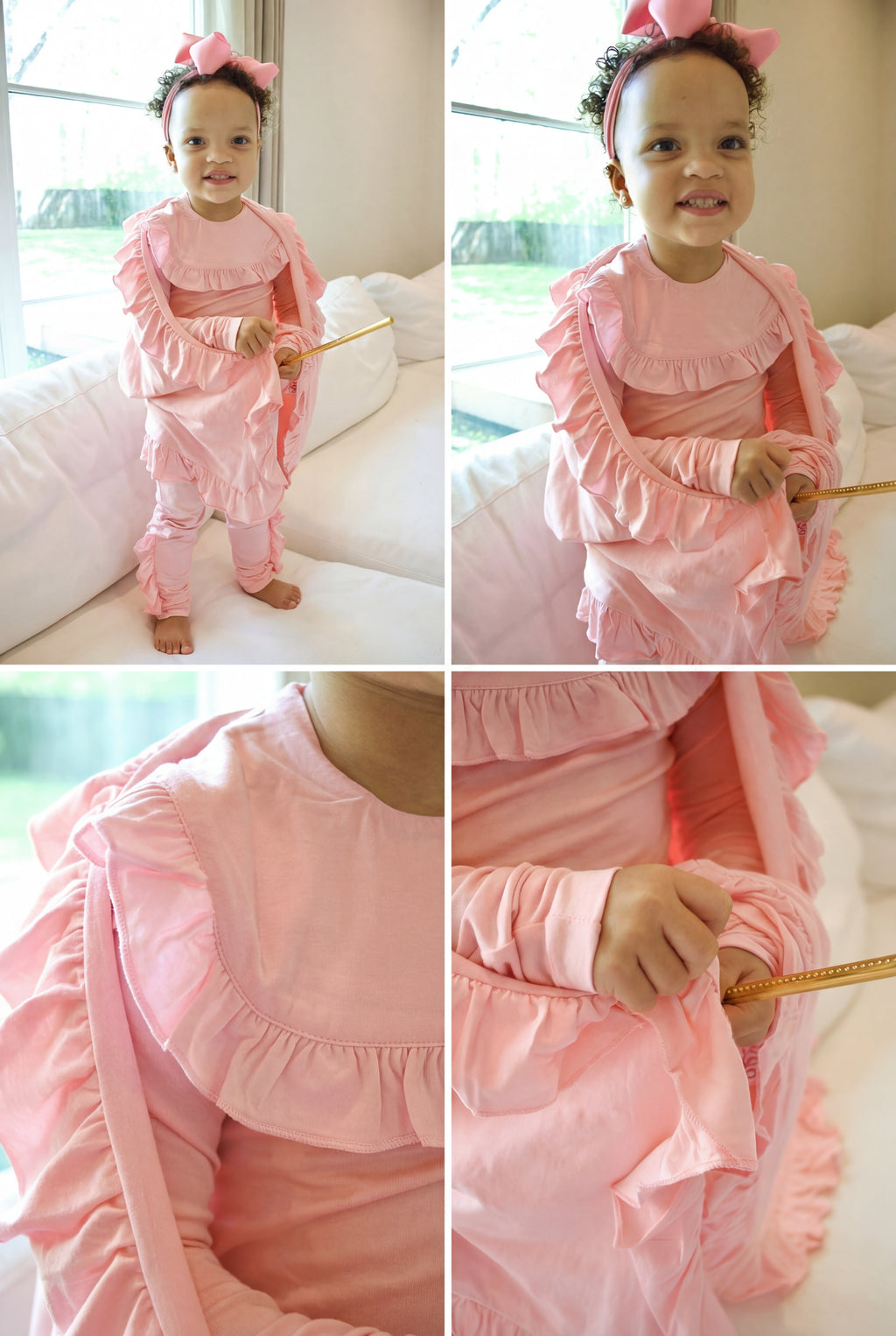 Toddler Snuggle Set – Light Pink Bamboo Pajama