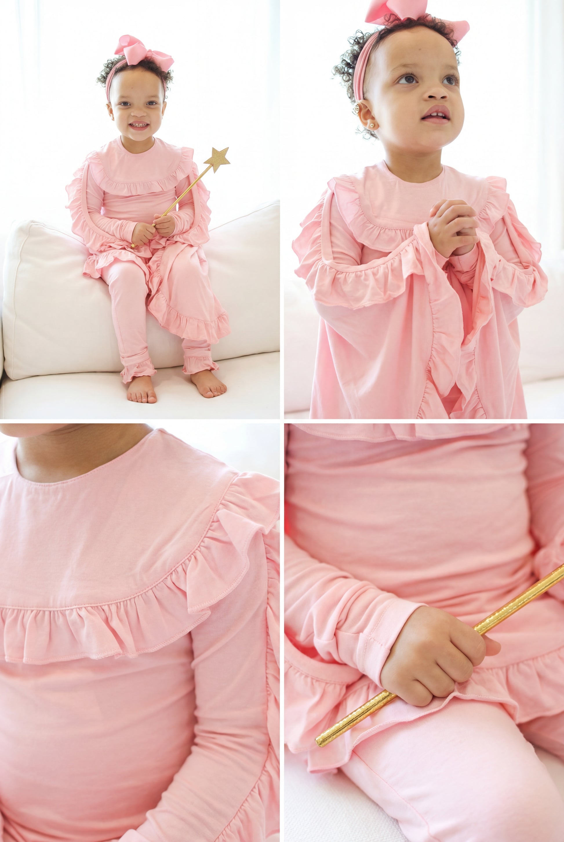 Toddler Snuggle Set – Light Pink Bamboo Pajama