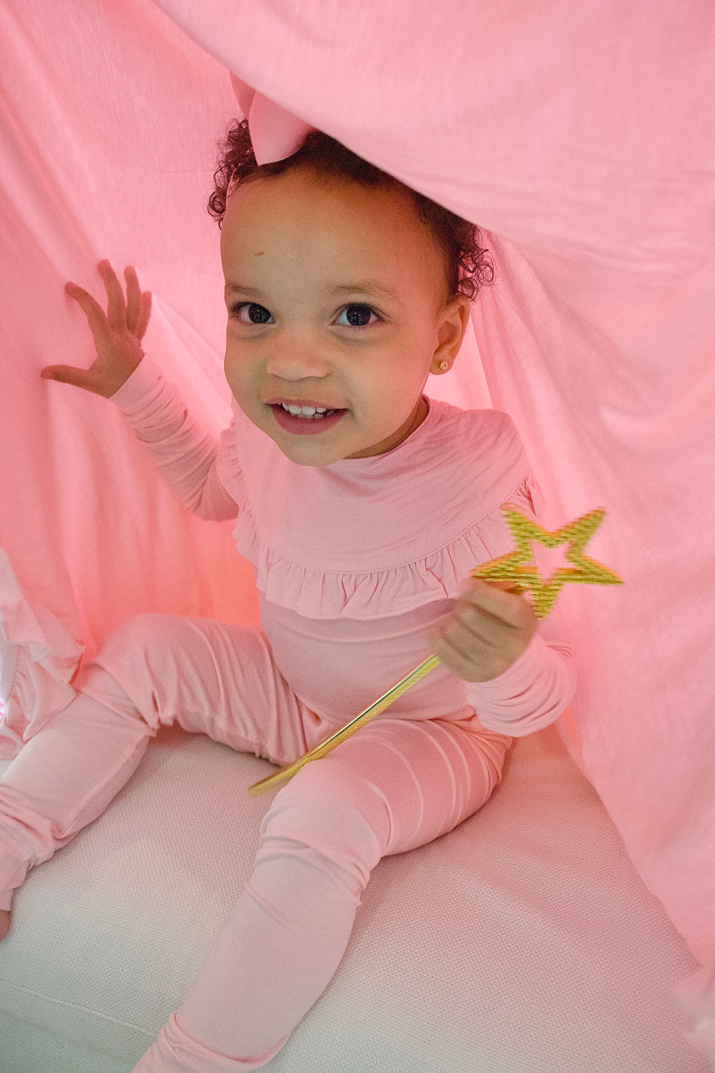 Toddler Snuggle Set – Light Pink Bamboo Pajama