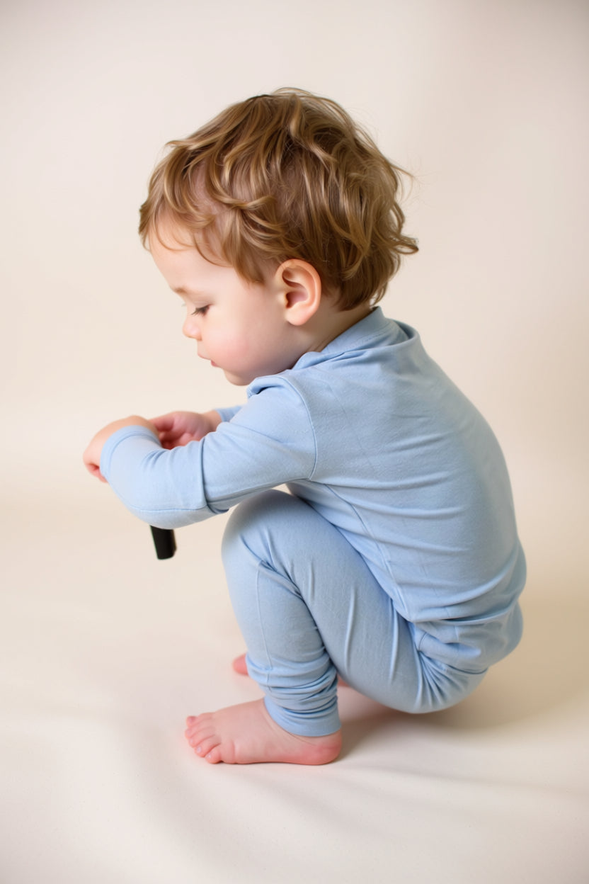Toddler Snuggle Set – Dusty Blue Child Bamboo Pajama
