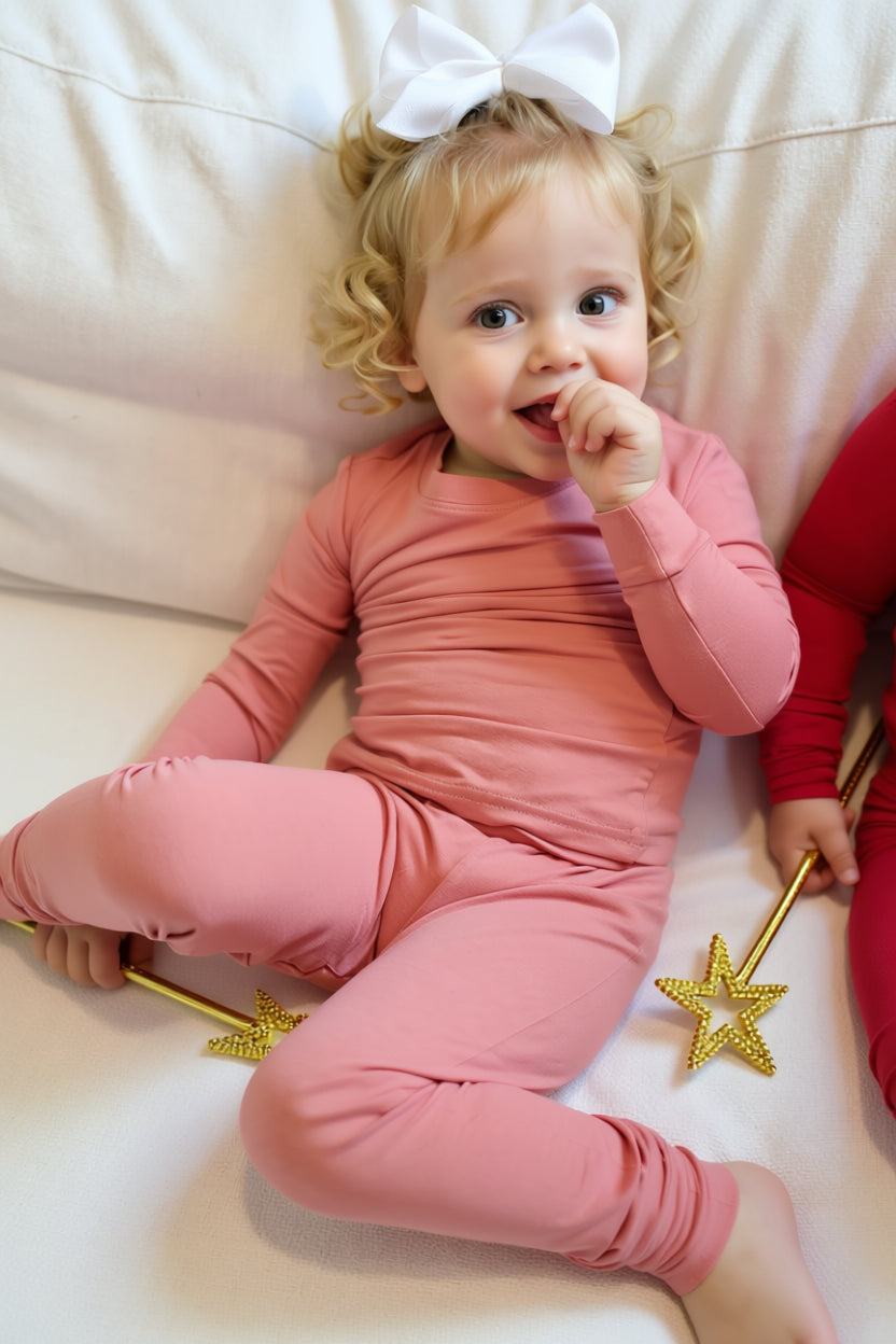 Toddler Snuggle Set – Rose Pink Bamboo Pajama
