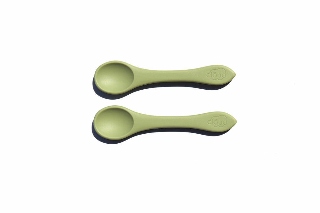 Silicone Baby Spoons (x2) - Green