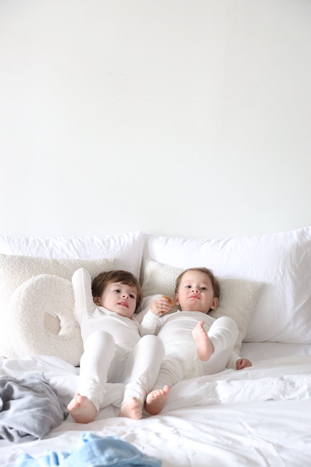 Toddler Snuggle Set – White Child Bamboo Pajama