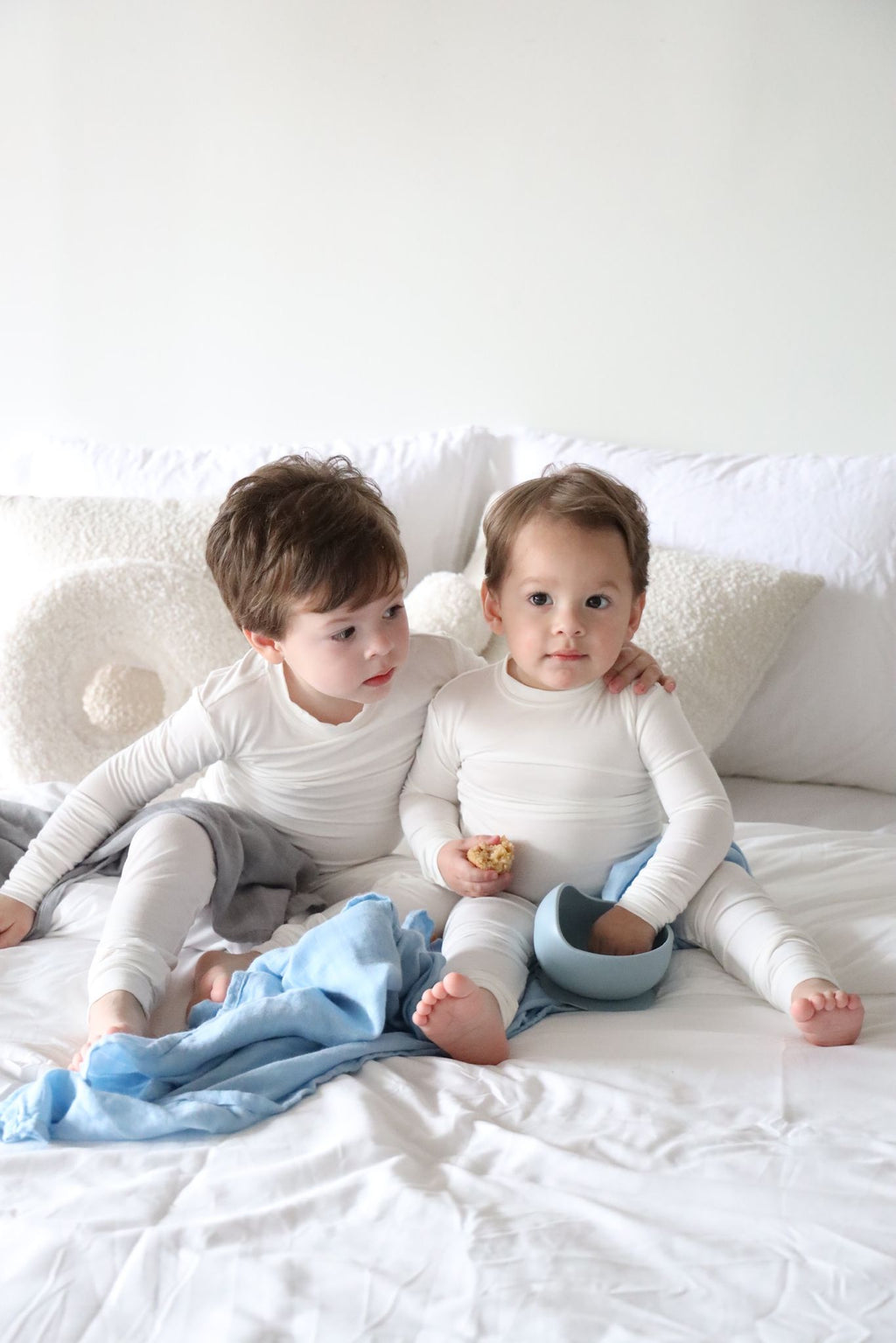 Toddler Snuggle Set – White Child Bamboo Pajama