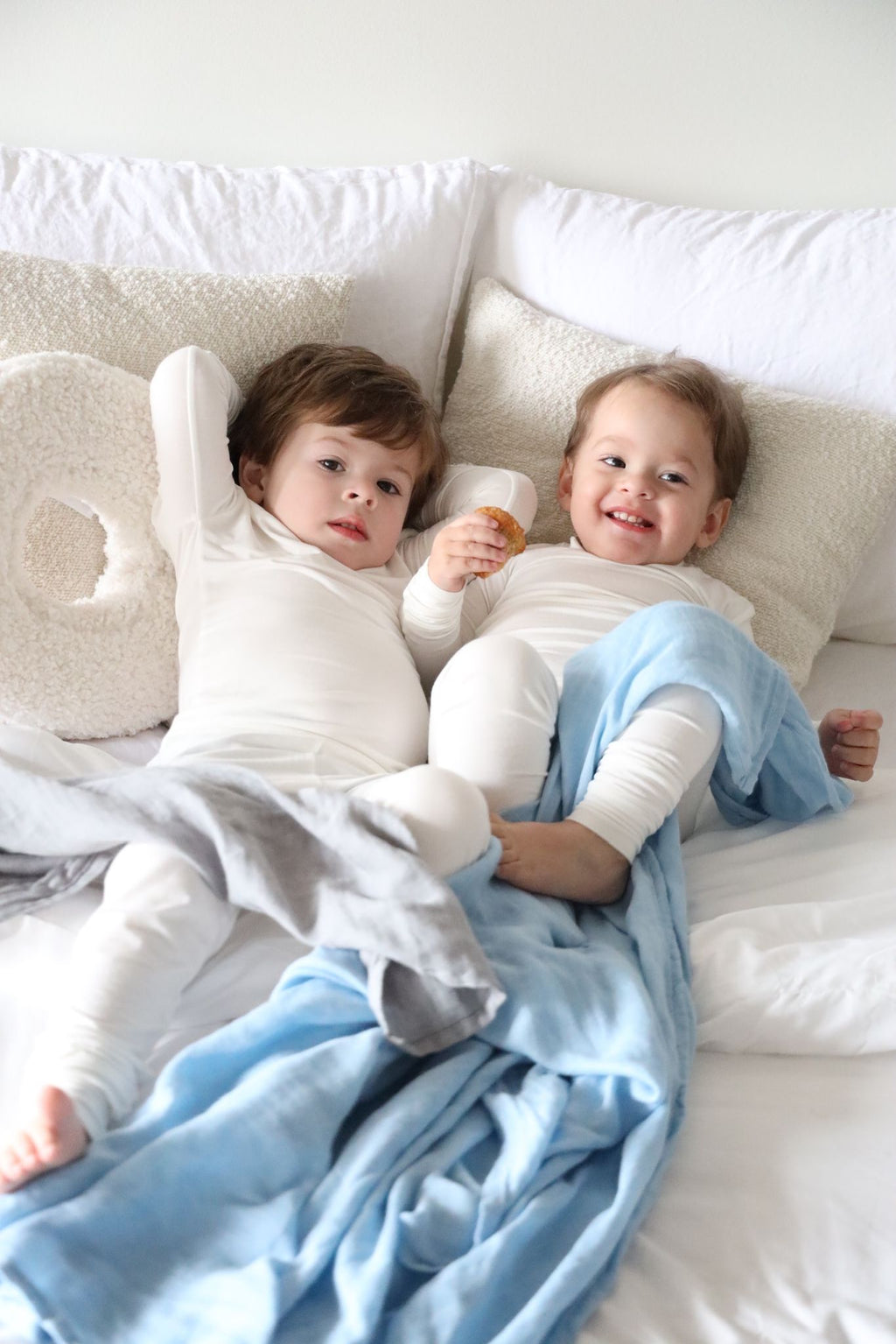 Toddler Snuggle Set – White Child Bamboo Pajama