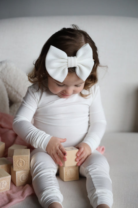 Toddler Snuggle Set – White Child Bamboo Pajama