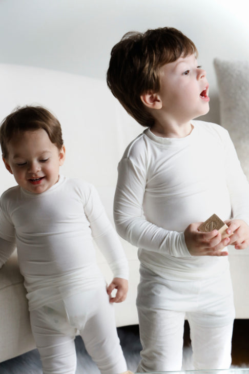 Toddler Snuggle Set – White Child Bamboo Pajama
