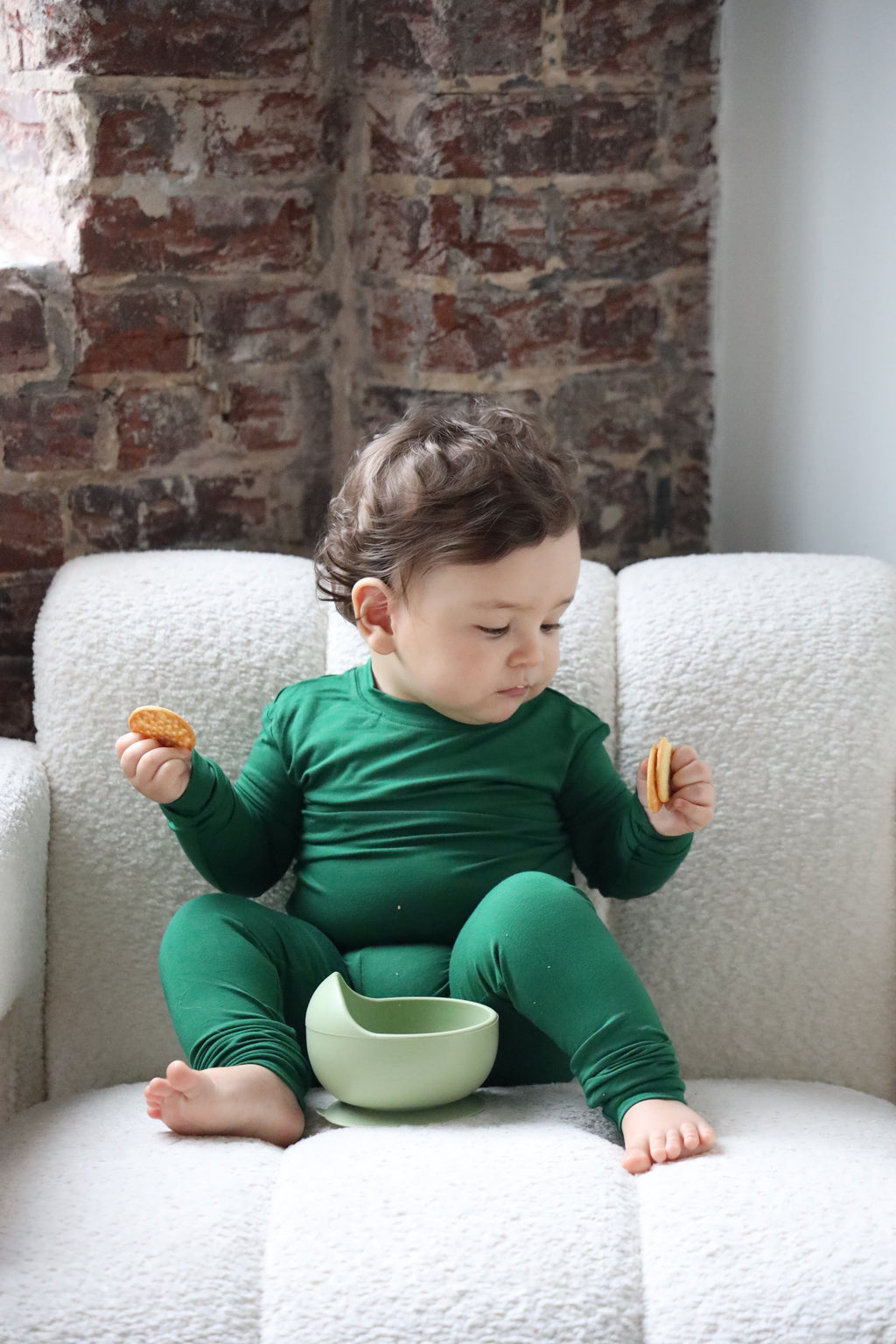 Snuggle Set – Deep Green Child Bamboo Pajama