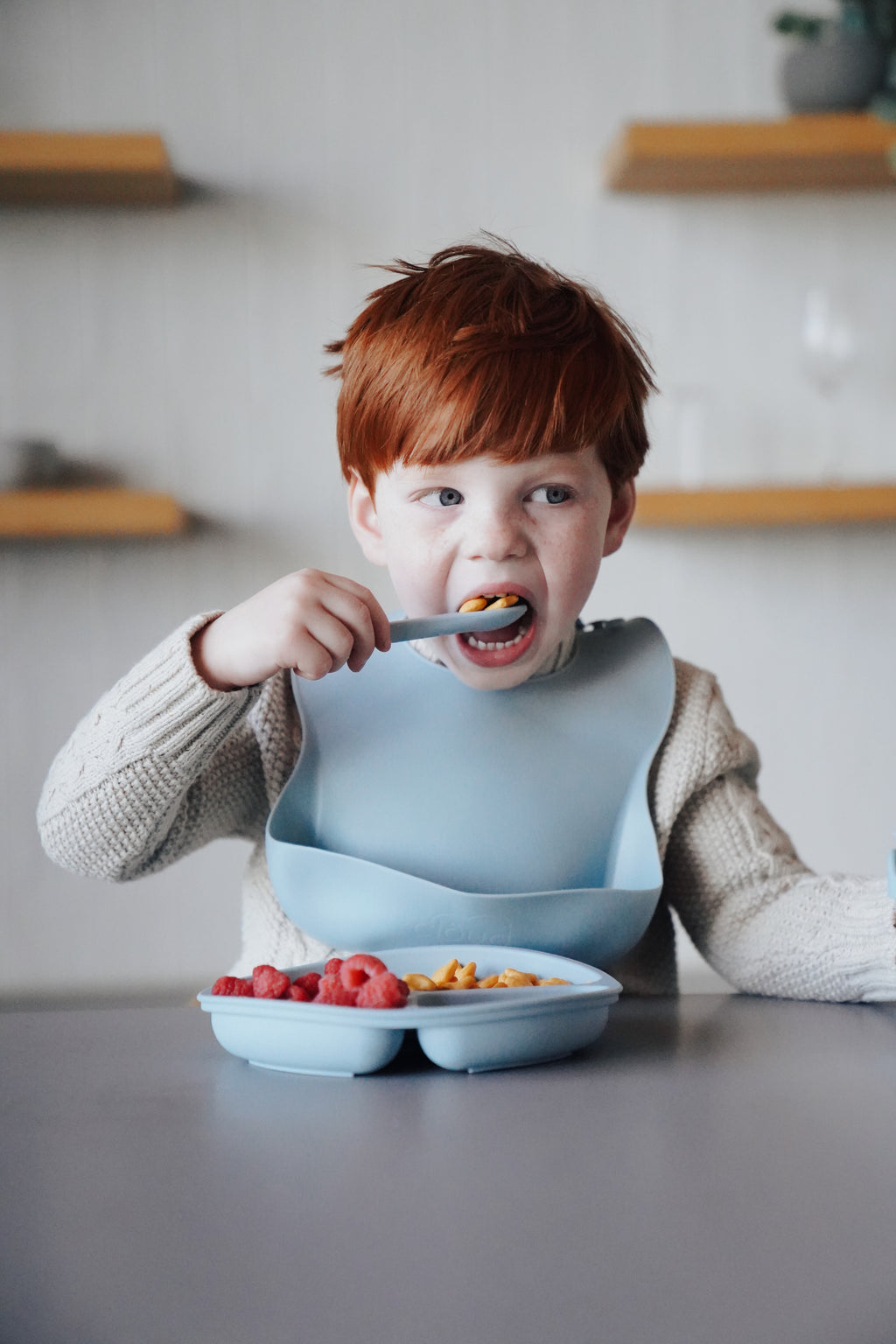 Silicone Baby Bib Baby Blue
