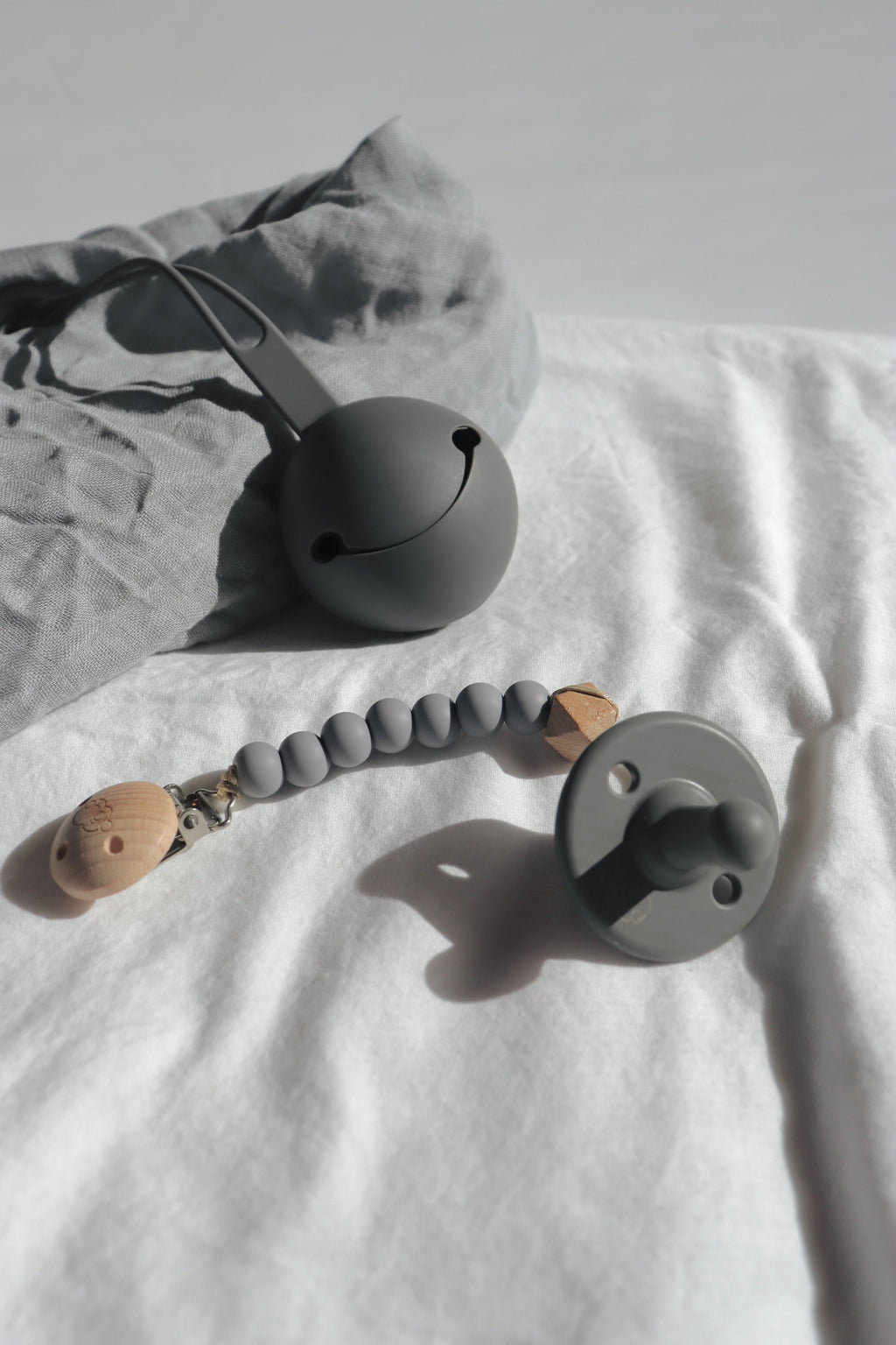 Silicone Pacifier Holder Case -Gray