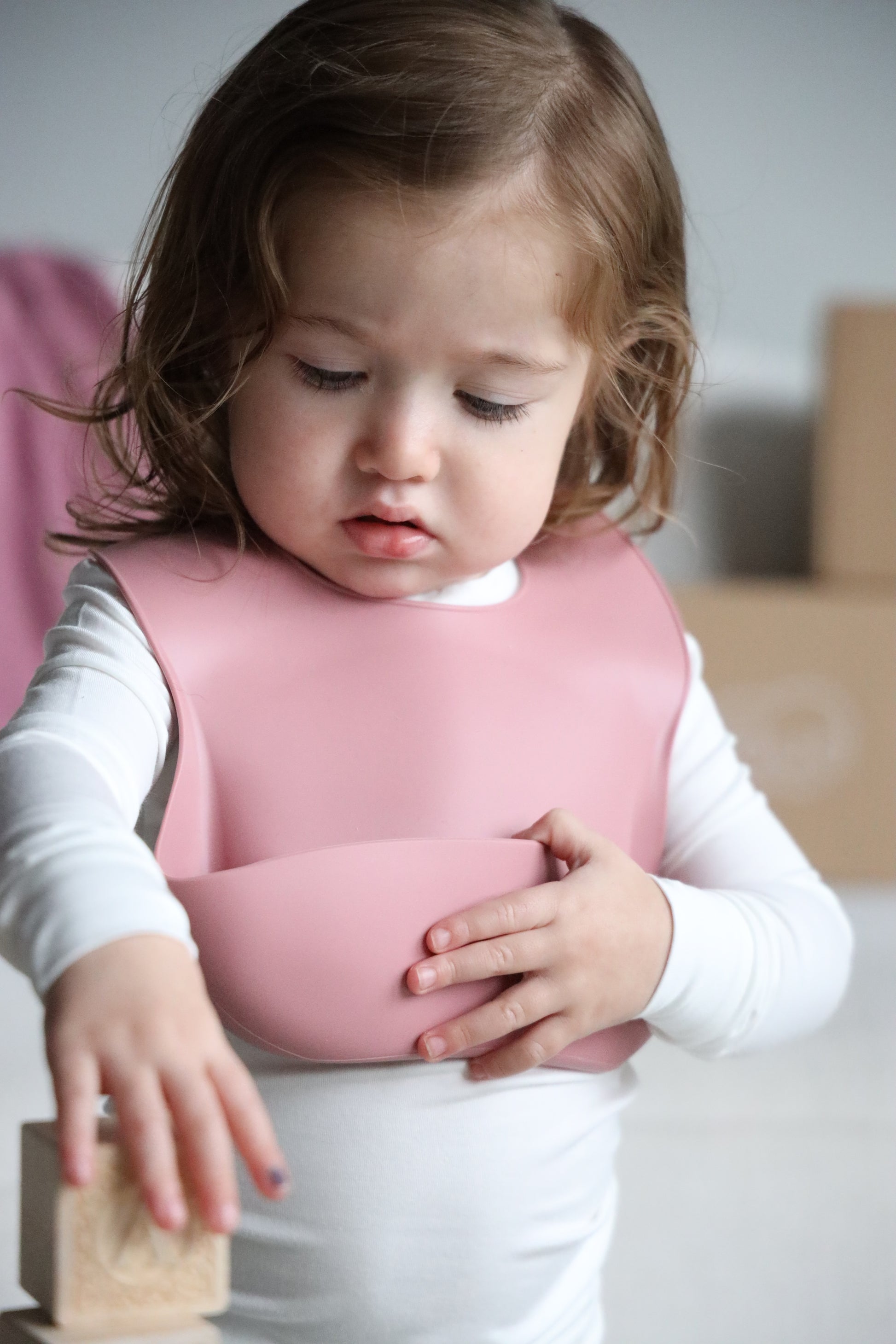Silicone Baby Bib - Dark Pink
