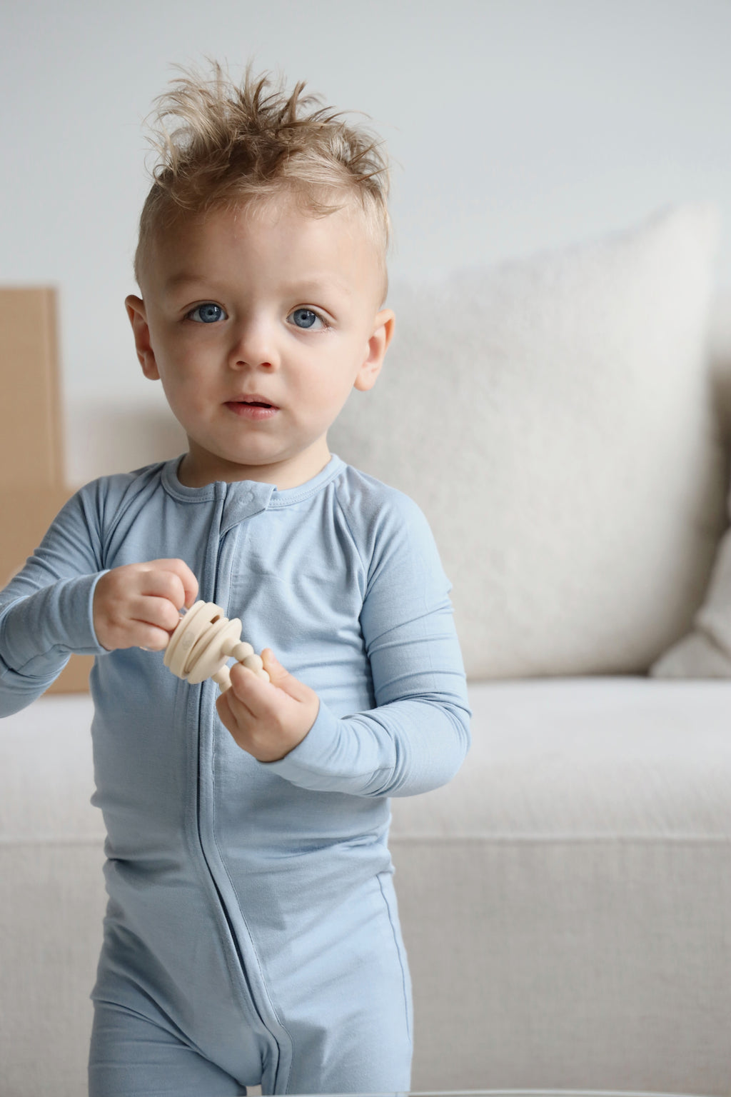 Bamboo Baby Pajama with 2 Zipper – Soft & Breathable Sleepwear - Dusty Blue