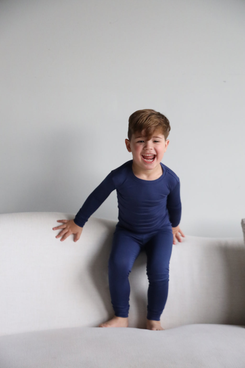 Toddler Snuggle Set – Navy Blue Child Bamboo Pajama
