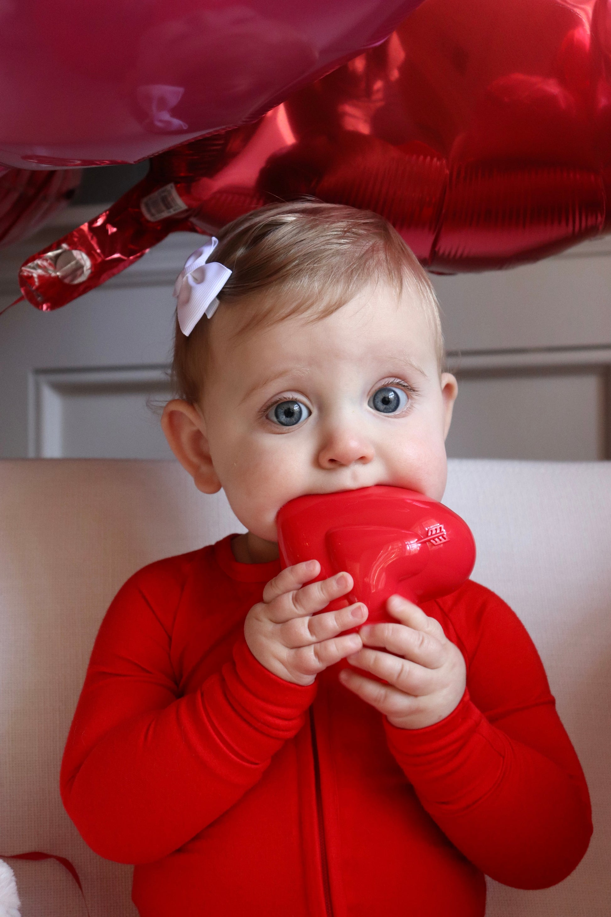 Bamboo Baby Pajama with 2 Zipper – Soft & Breathable Sleepwear | Cherry red