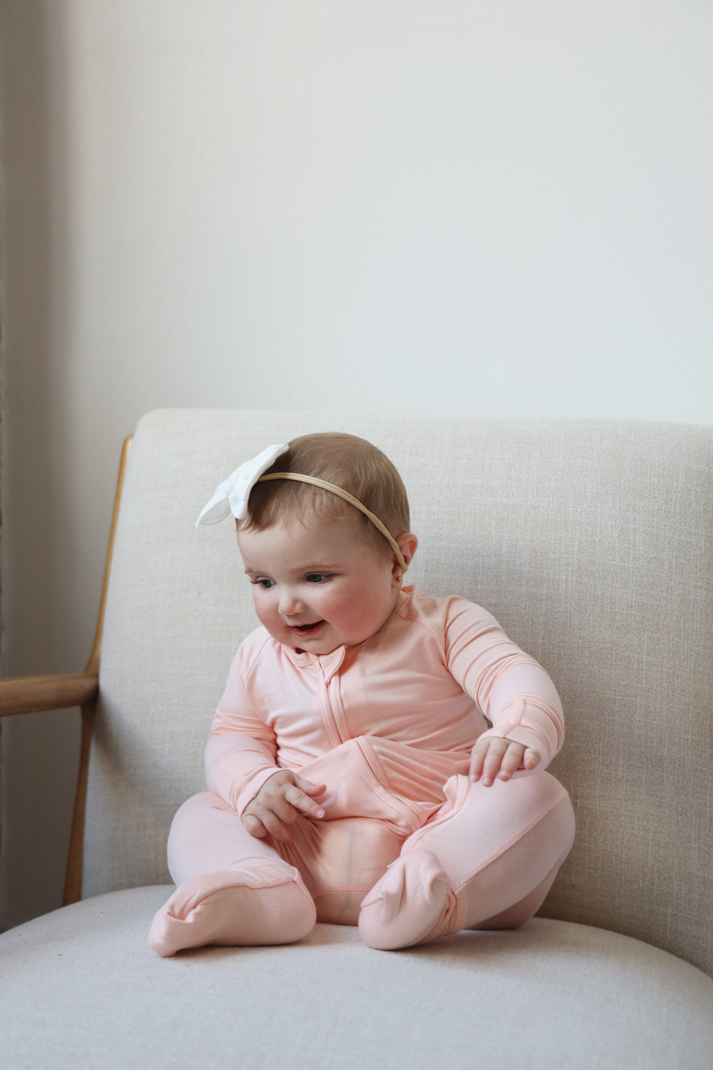Bamboo Baby Pajama with 2 Zipper – Soft & Breathable Sleepwear - Baby Pink