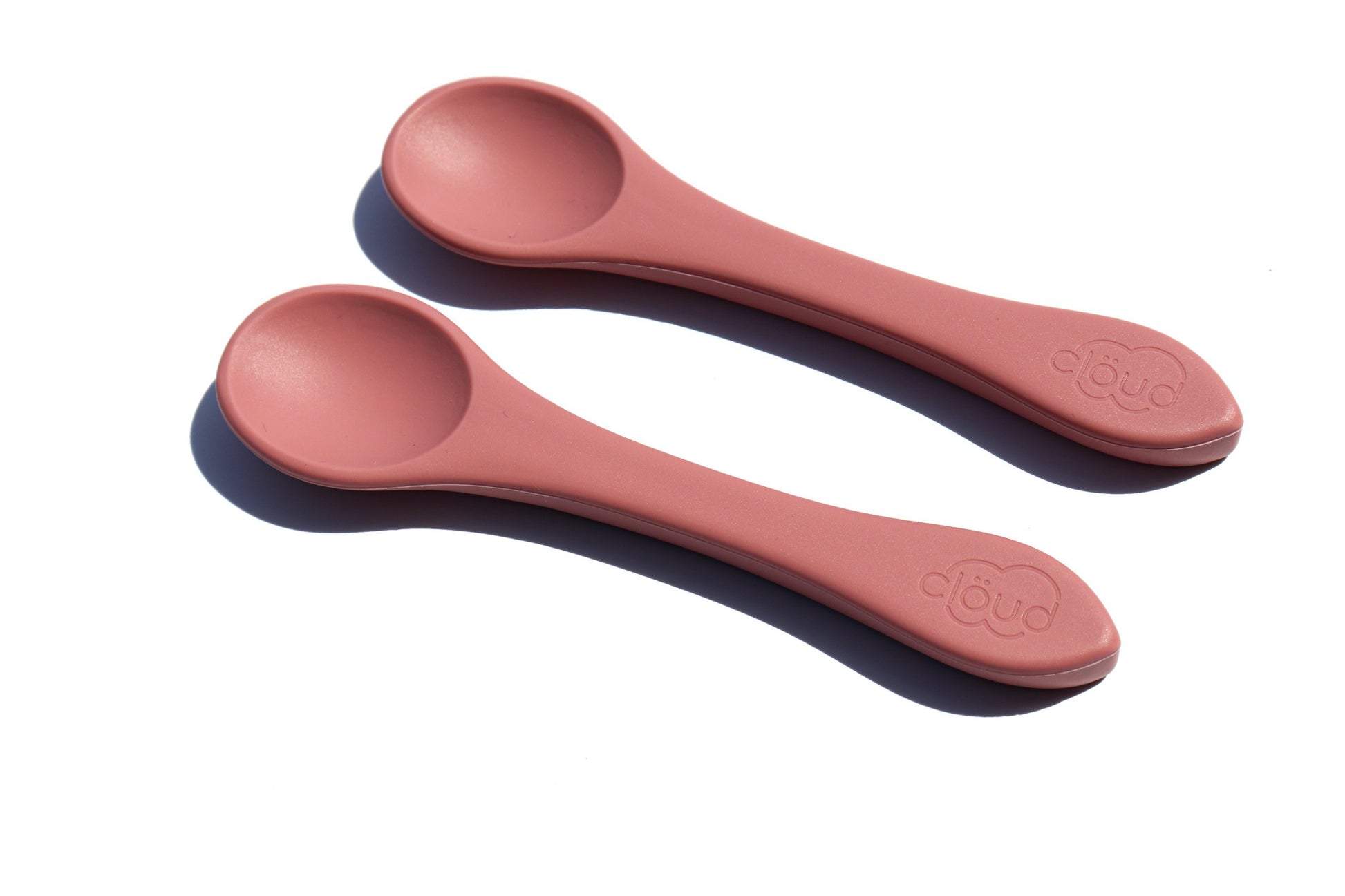 Silicone Baby Spoons (x2) - Dark Pink