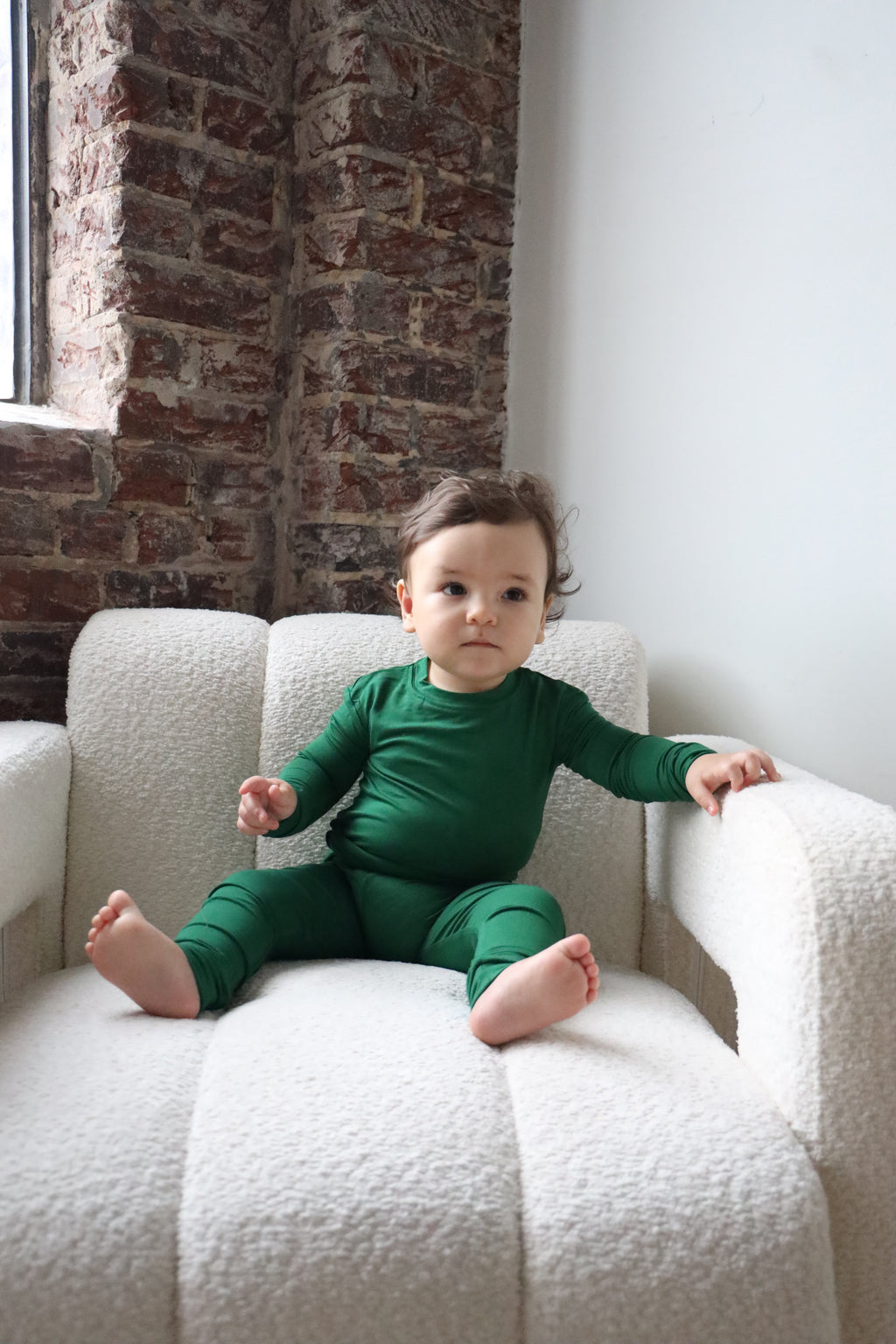 Snuggle Set – Deep Green Child Bamboo Pajama