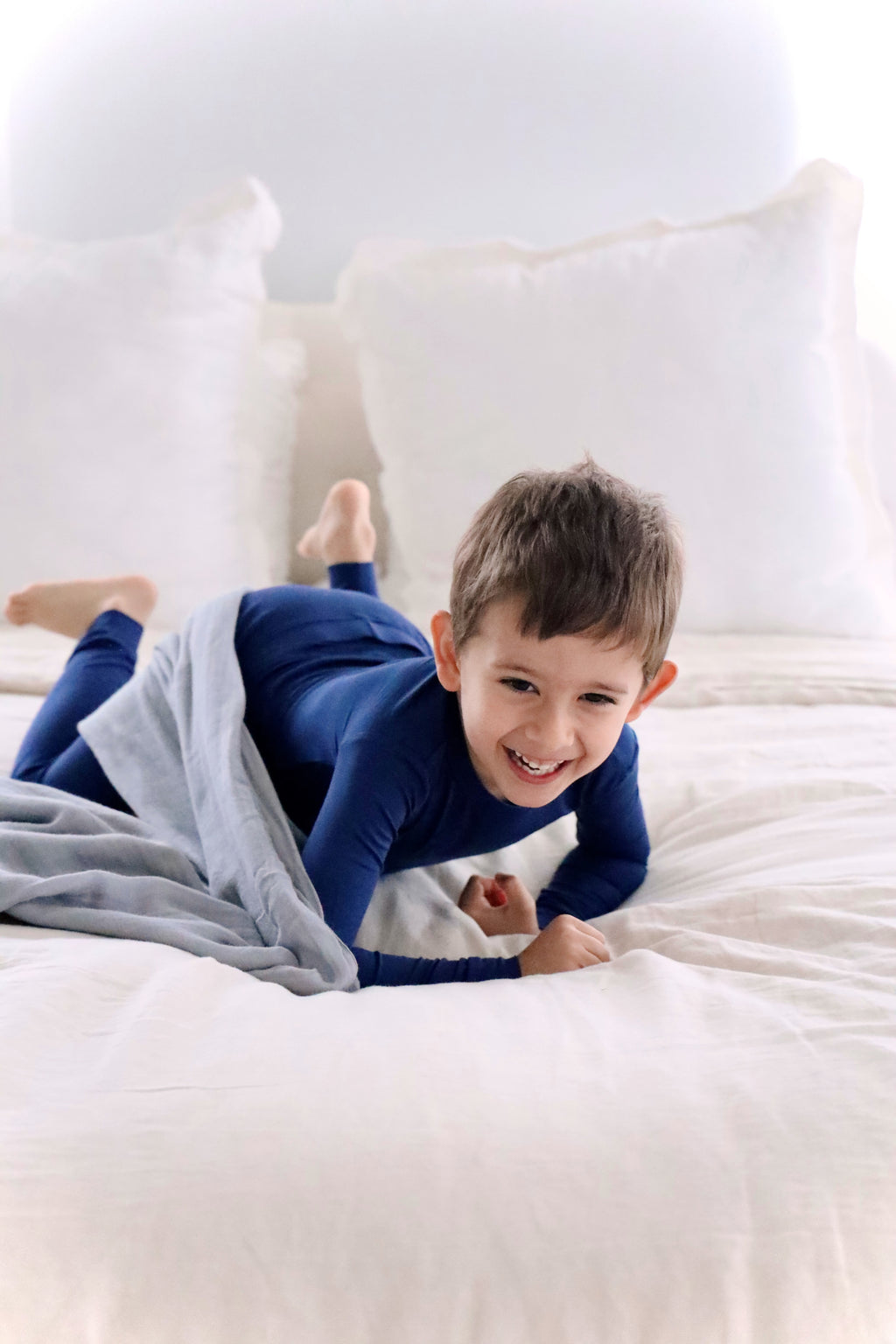 Toddler Snuggle Set – Navy Blue Child Bamboo Pajama