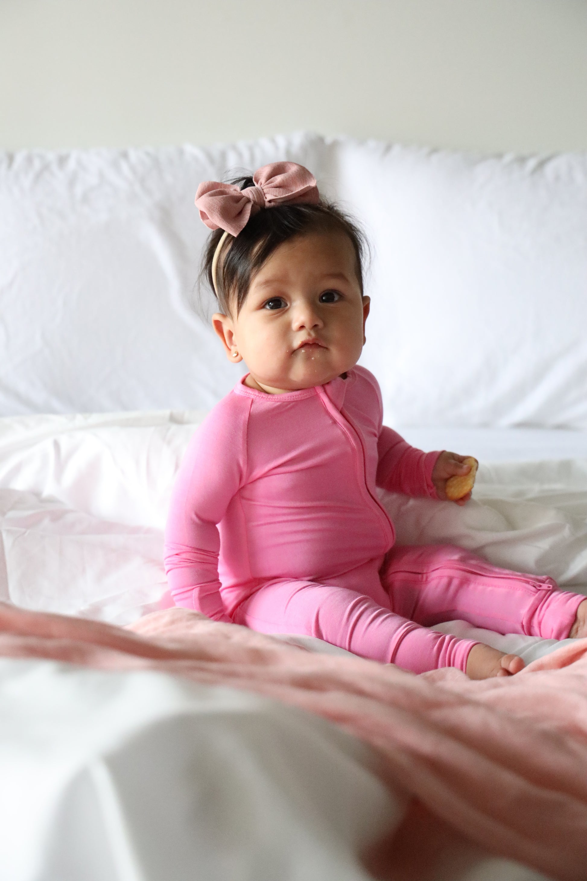 Bamboo Baby Pajama with 2 Zipper – Soft & Breathable Sleepwear | Barbie Pink