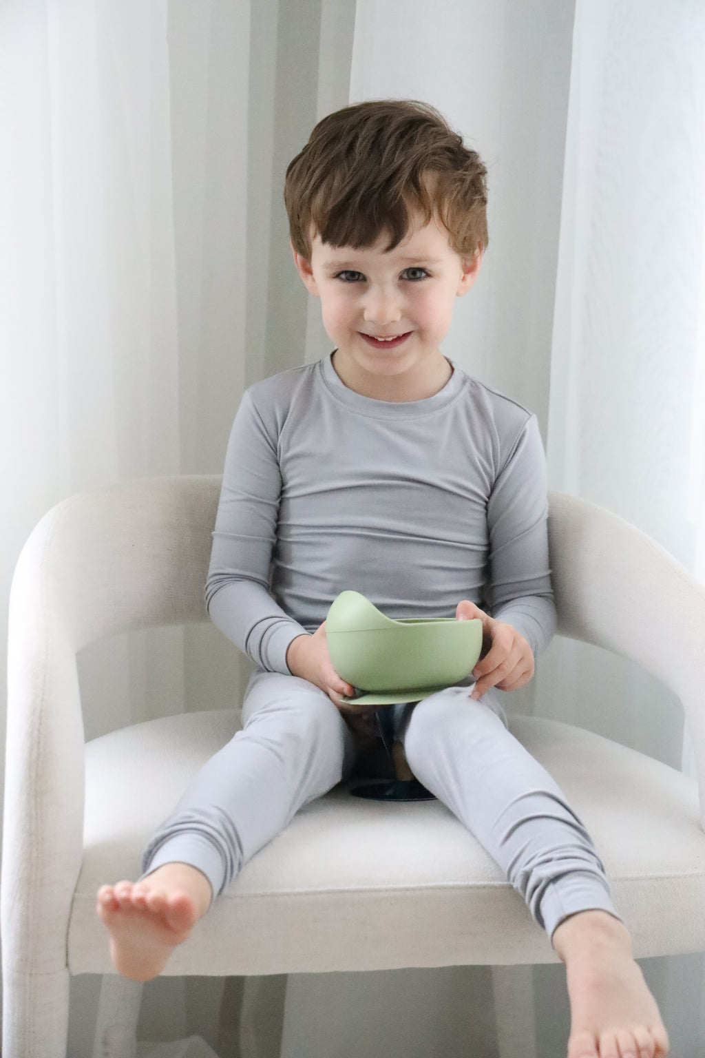 Toddler Snuggle Set – Gray Child Bamboo Pajama