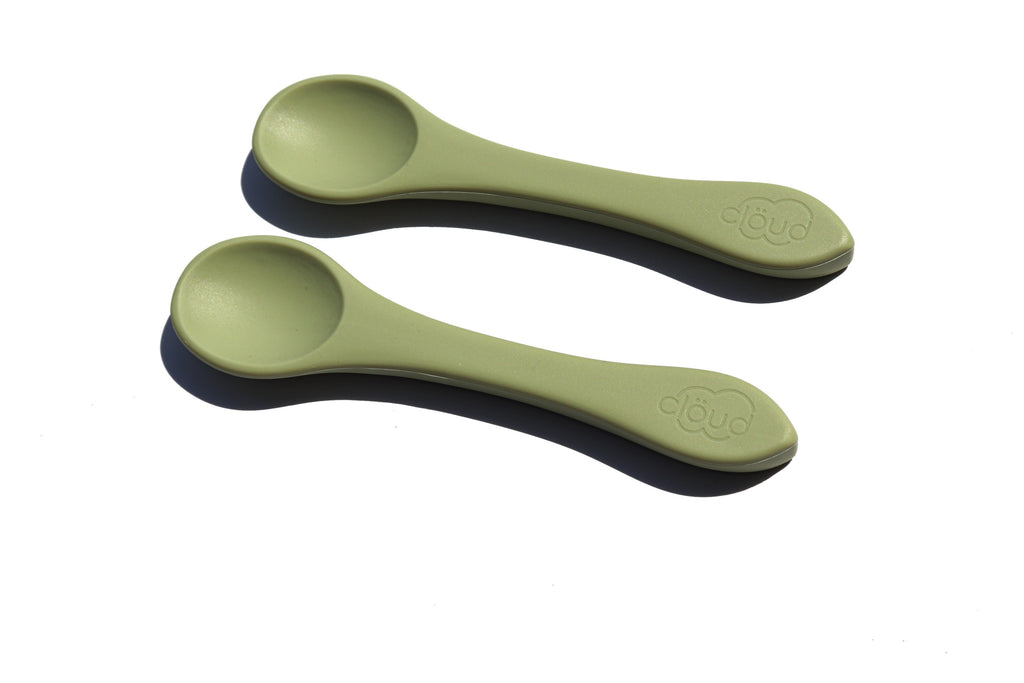 Silicone Baby Spoons (x2) - Green