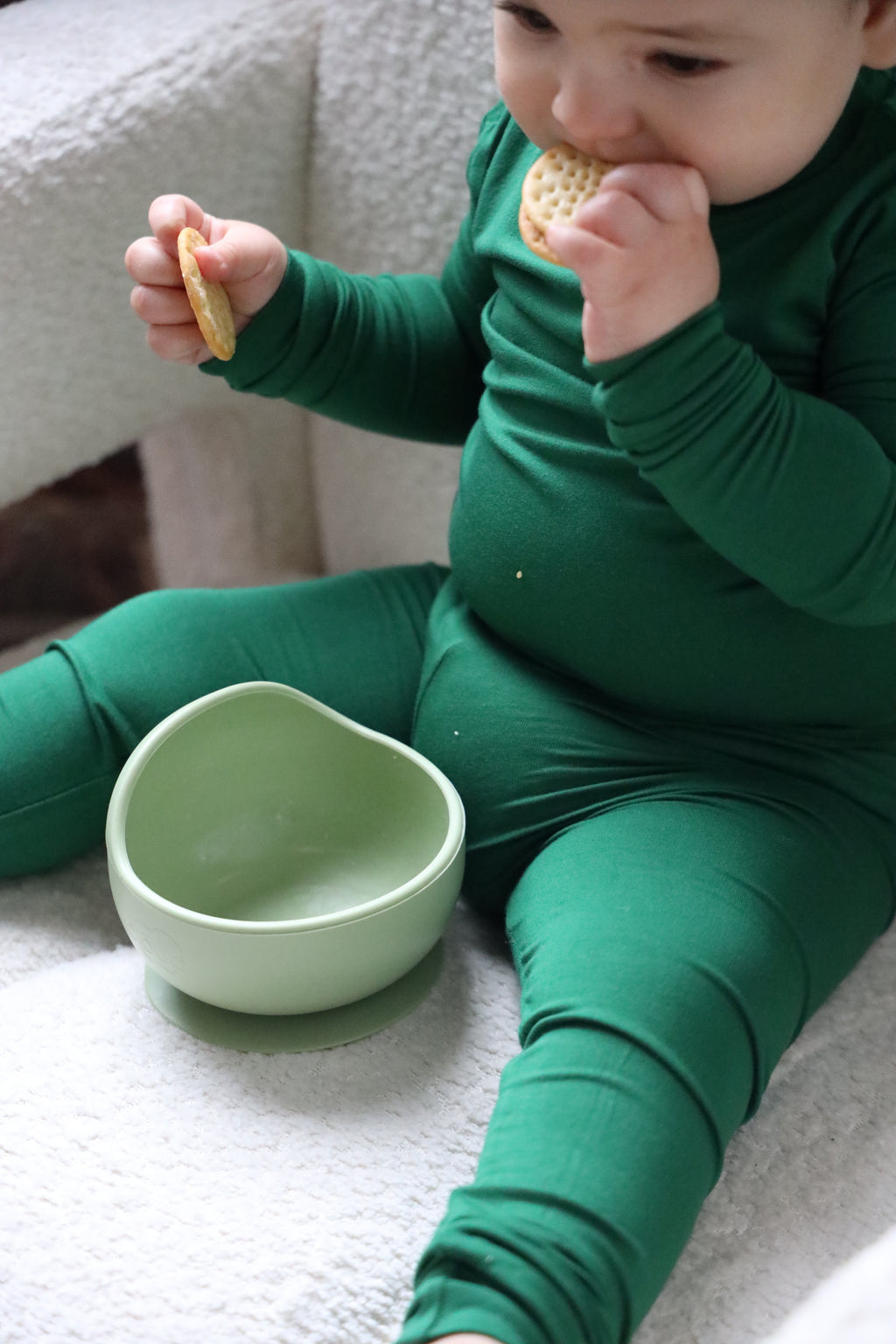 Snuggle Set – Deep Green Child Bamboo Pajama